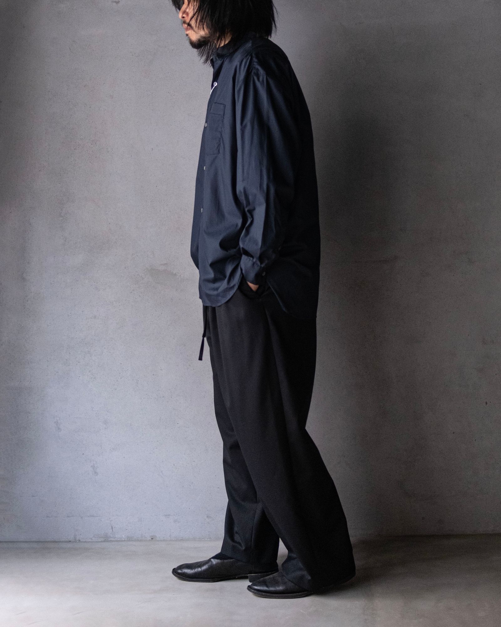 Pure Wool Relax Trousers / Black