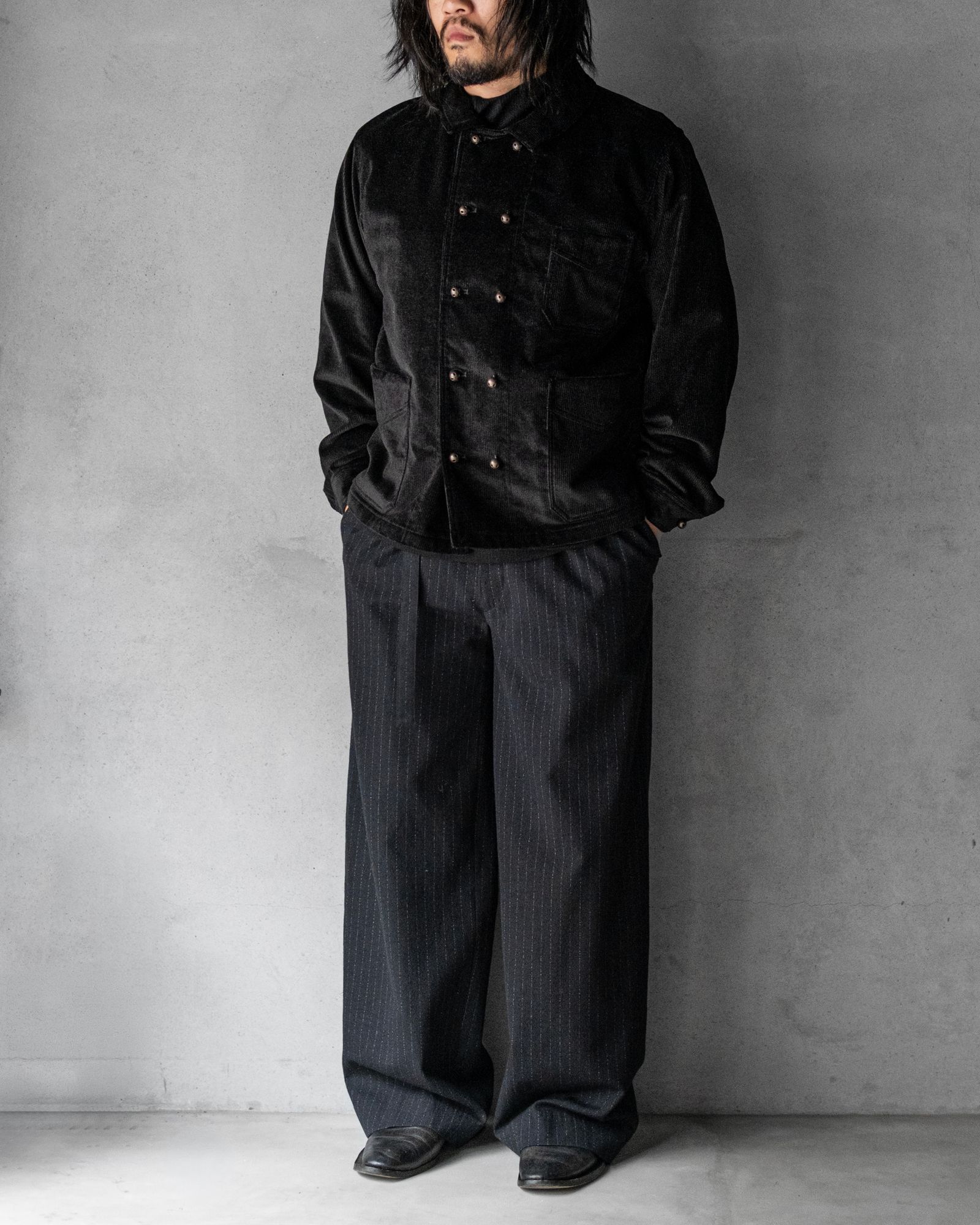DOUBLE BREASTED COVERALL / BLACK