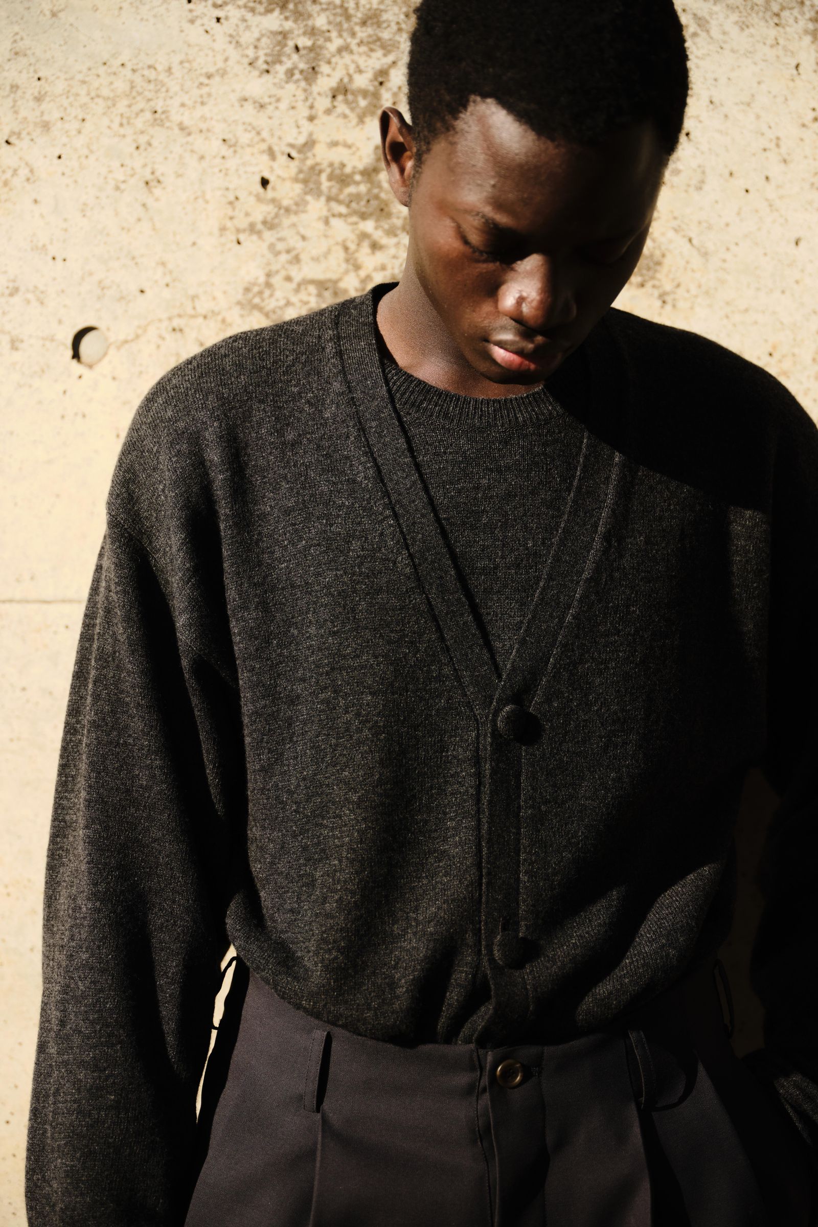 Blanc YM - Cashmere wool ensemble pullover / Gray | Retikle Online
