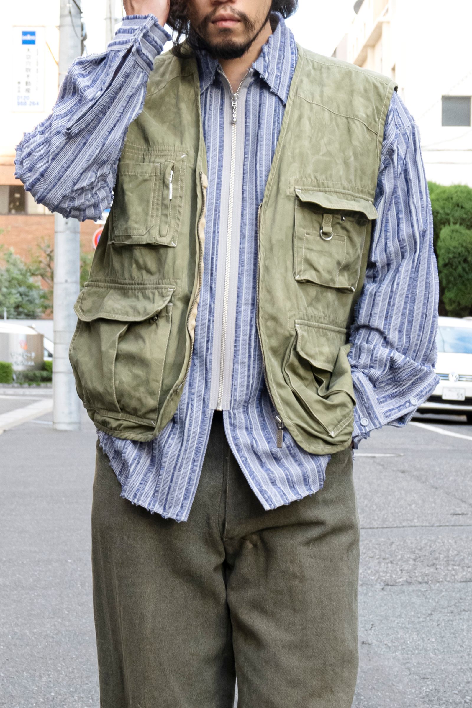 Remake Pigment Dye Fishing Vest / リメイクムラ染めフィッシングベスト