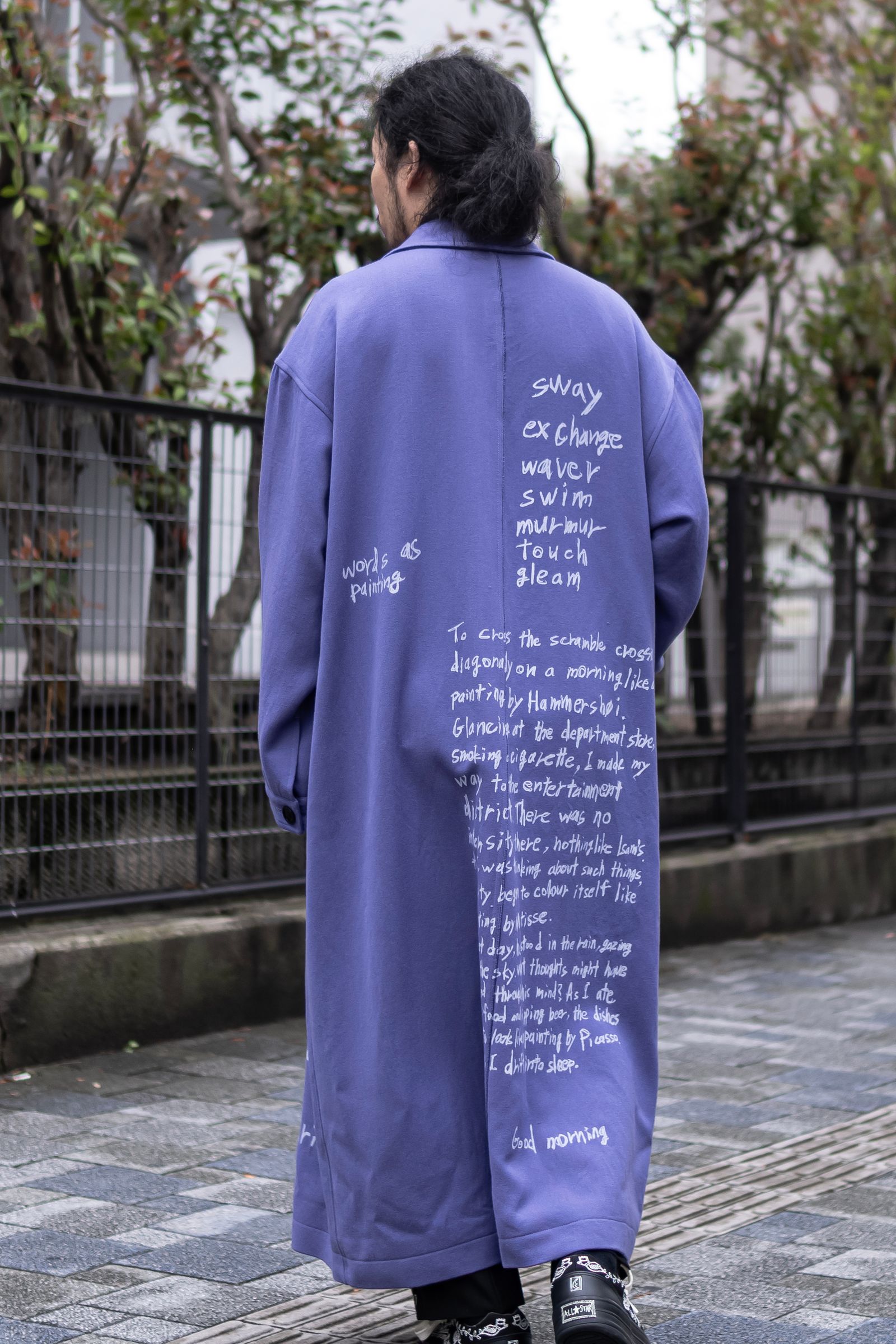 LONG TORSO COAL MINER WITH WORDS / AUBERGINE BLUE