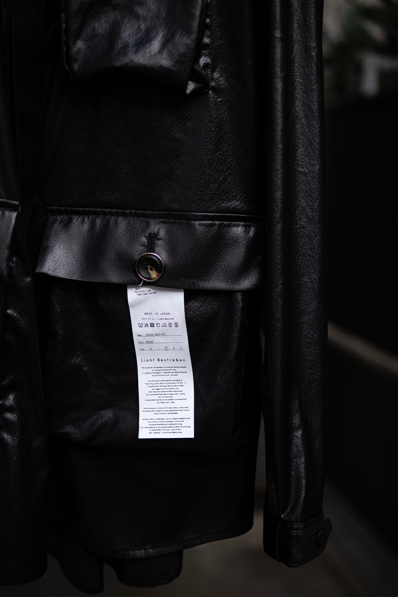 "FAKE-FAKE LEATHER II" M65 SHIRT JACKET / BLACK