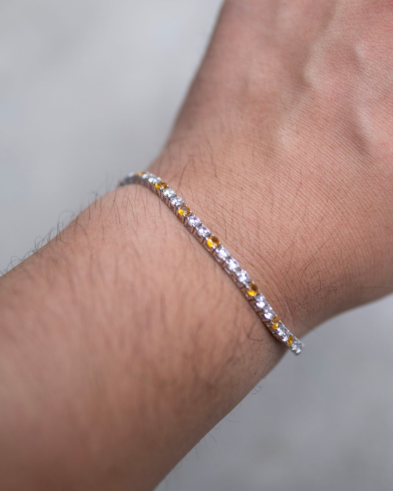 Signal Tennis Bracelet / Silver/Amber