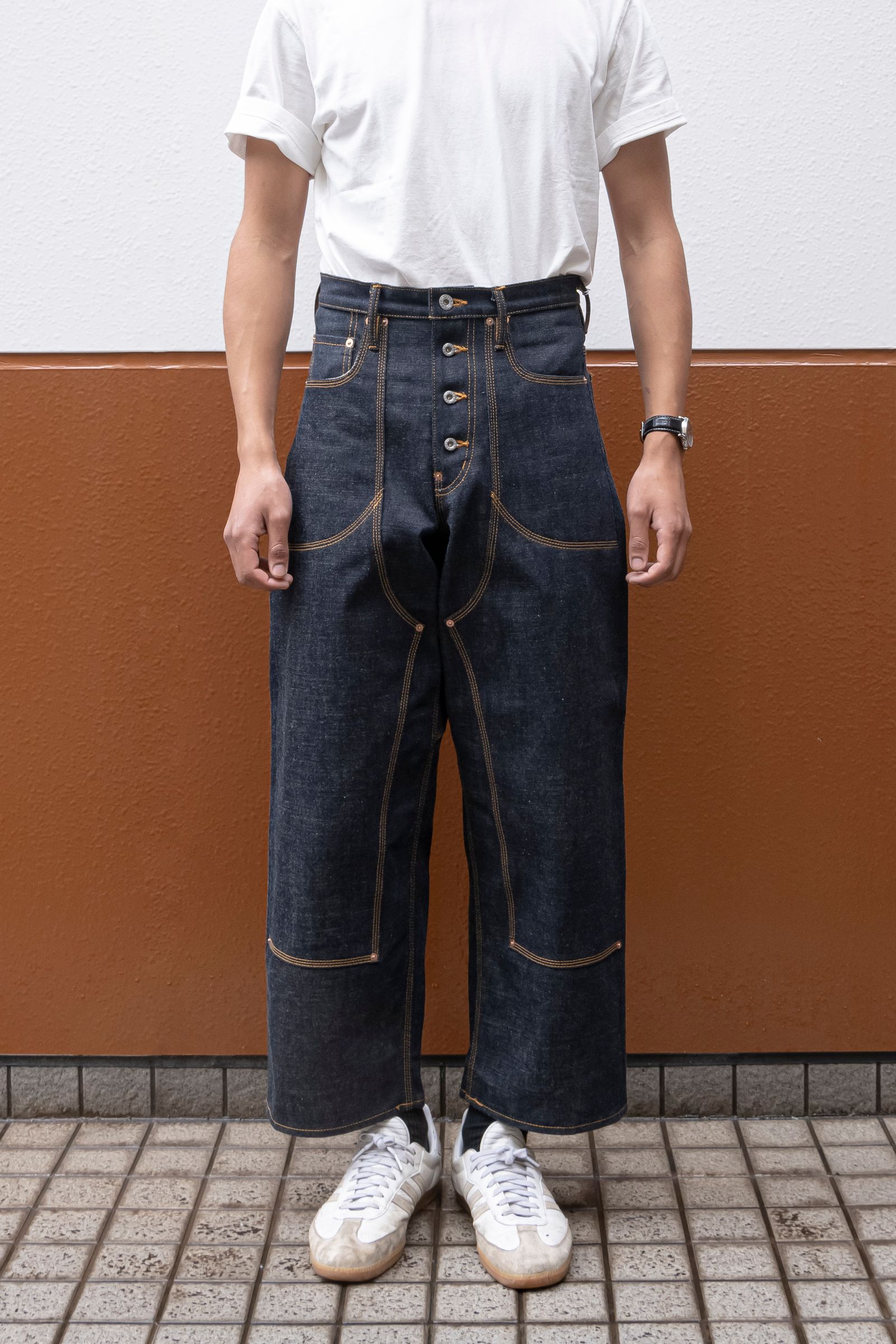 SUGARHILL - CLASSIC DOUBLE KNEE DENIM PANTS / RIGID INDIGO