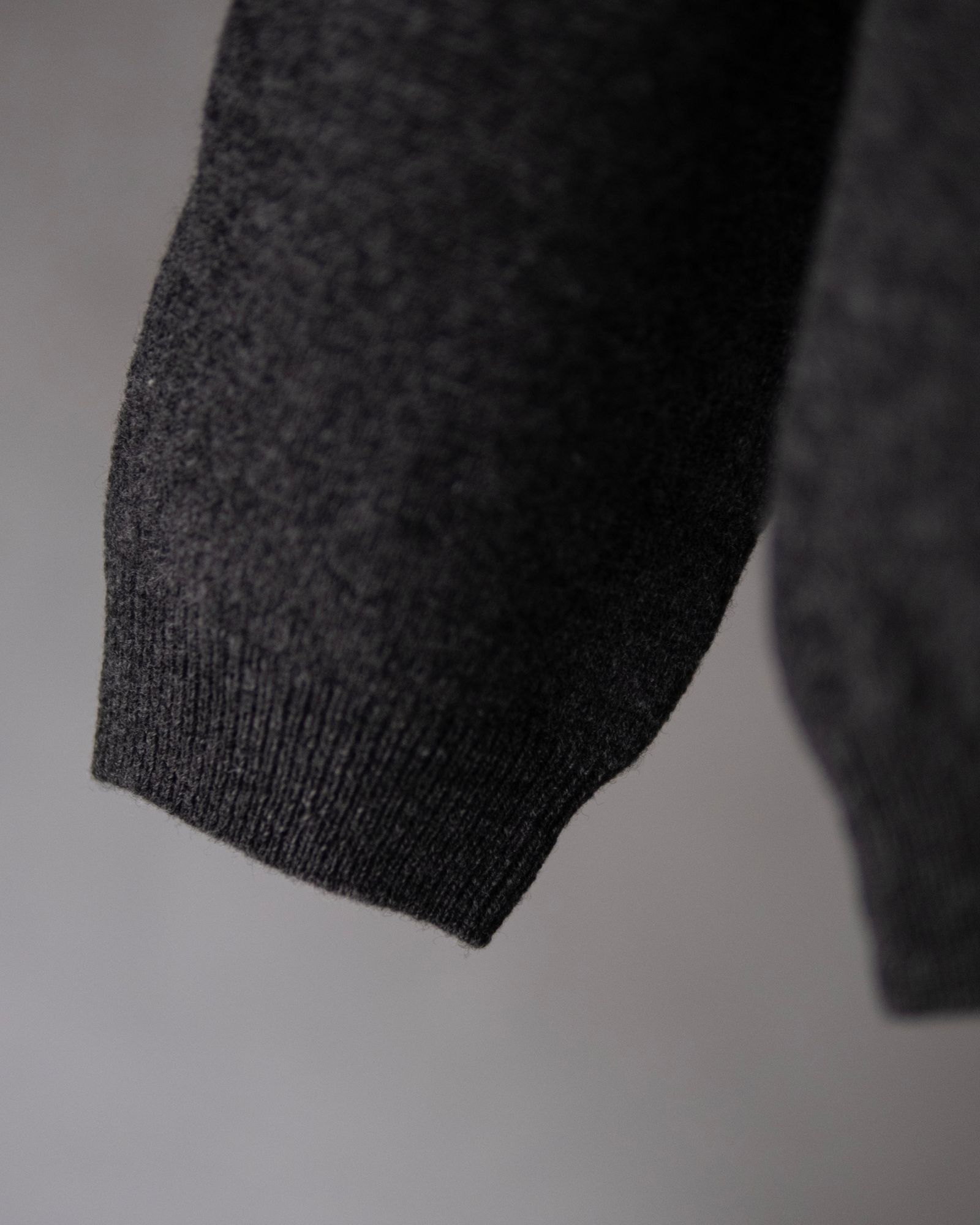 Wool Open Collar Knit Shirts / Gray