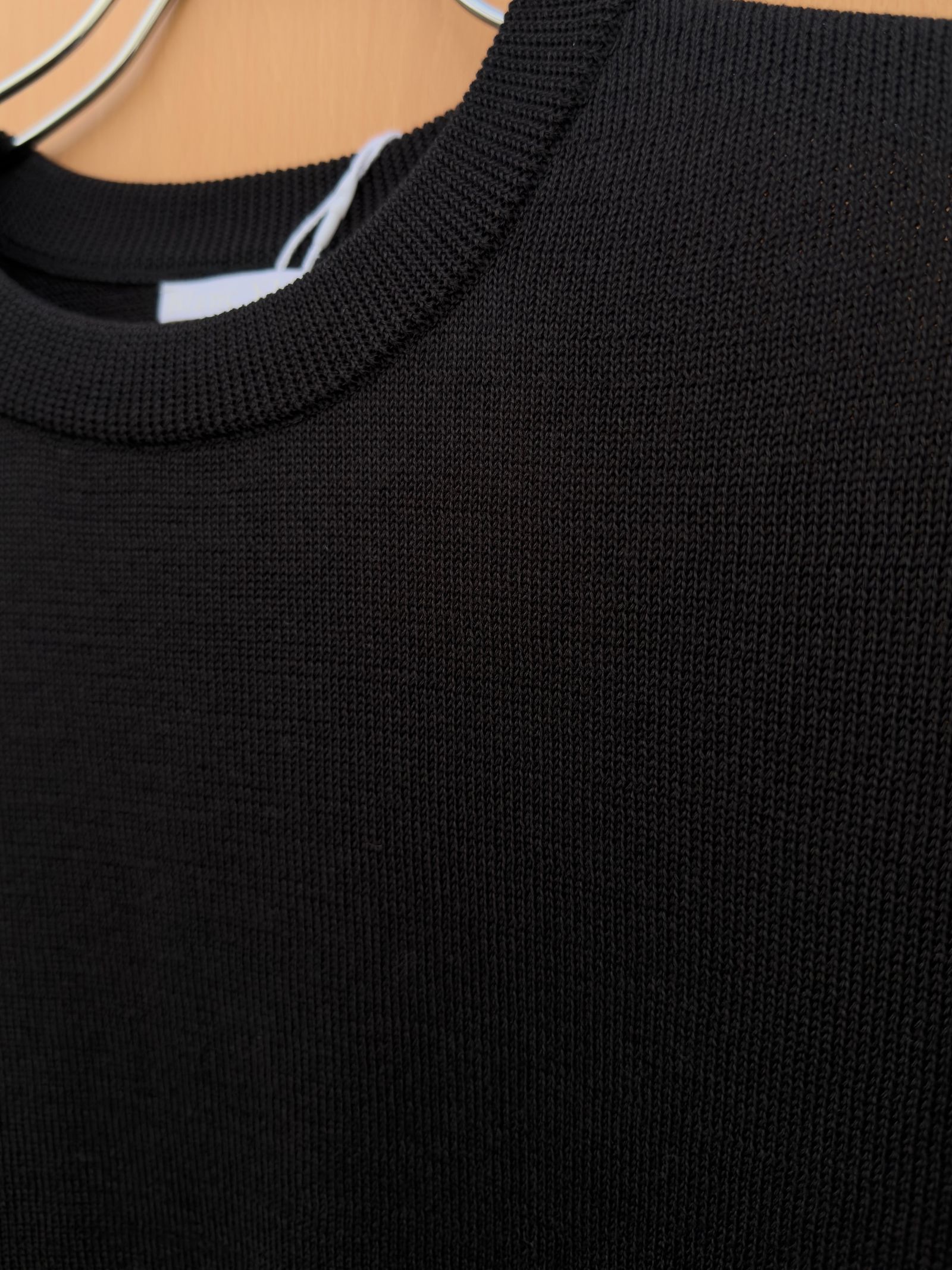 Wide knit T-Shirt / Black