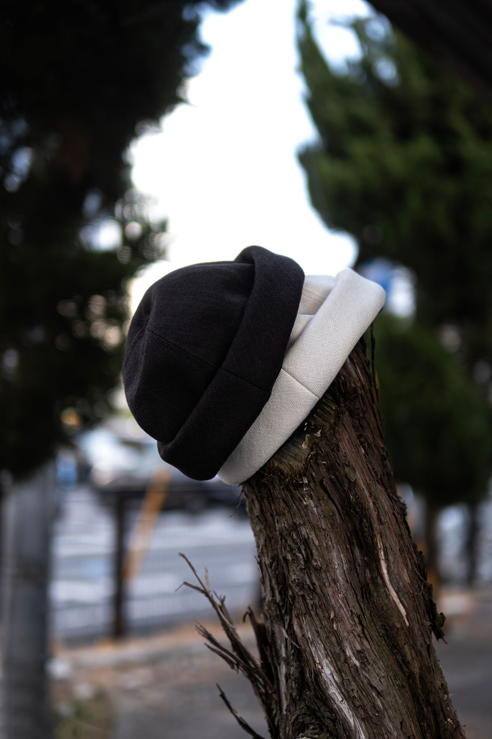 Linen Canvas Roll Cap / Ecru