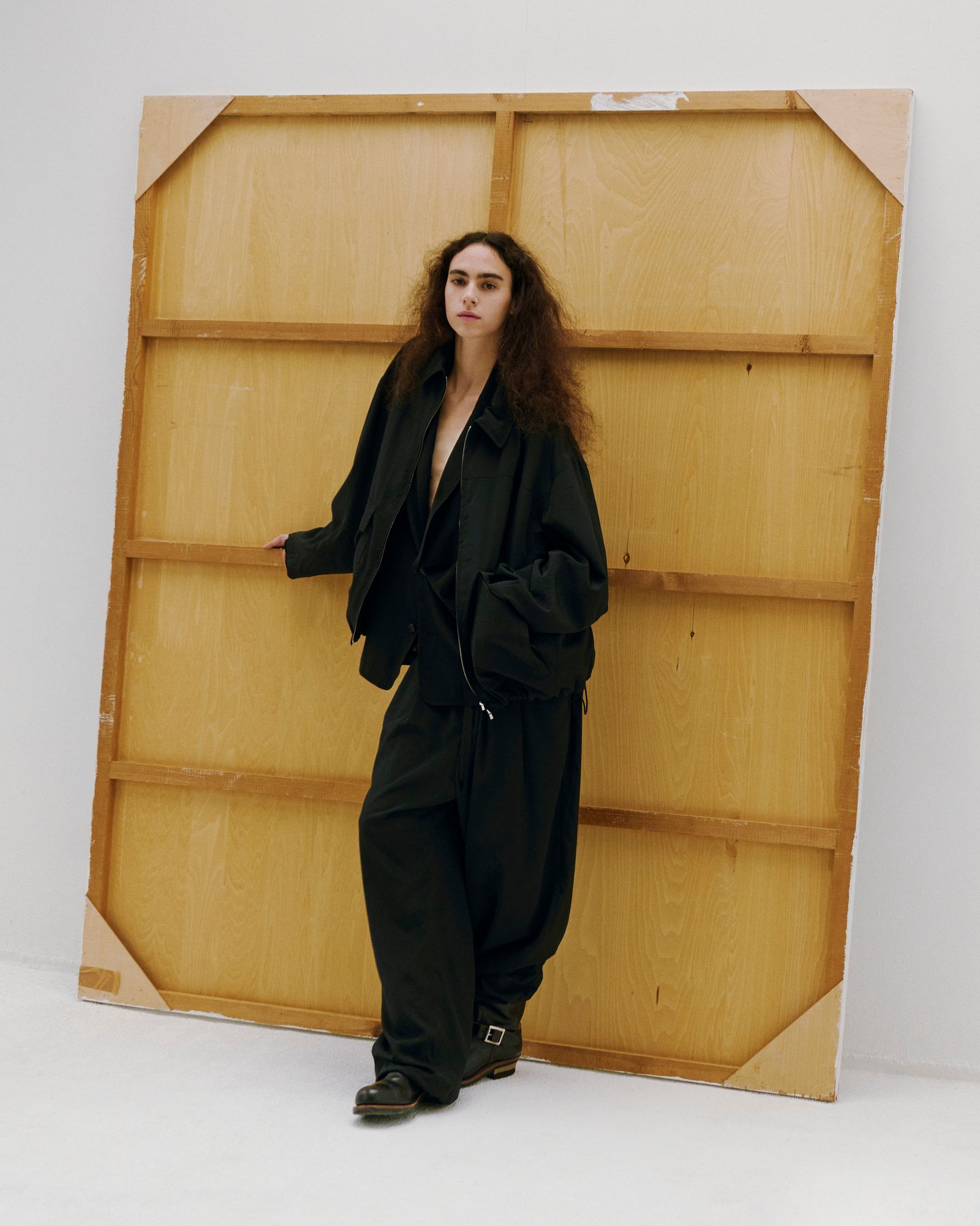 Wool Mohair Browsing Pants / Dark Brown