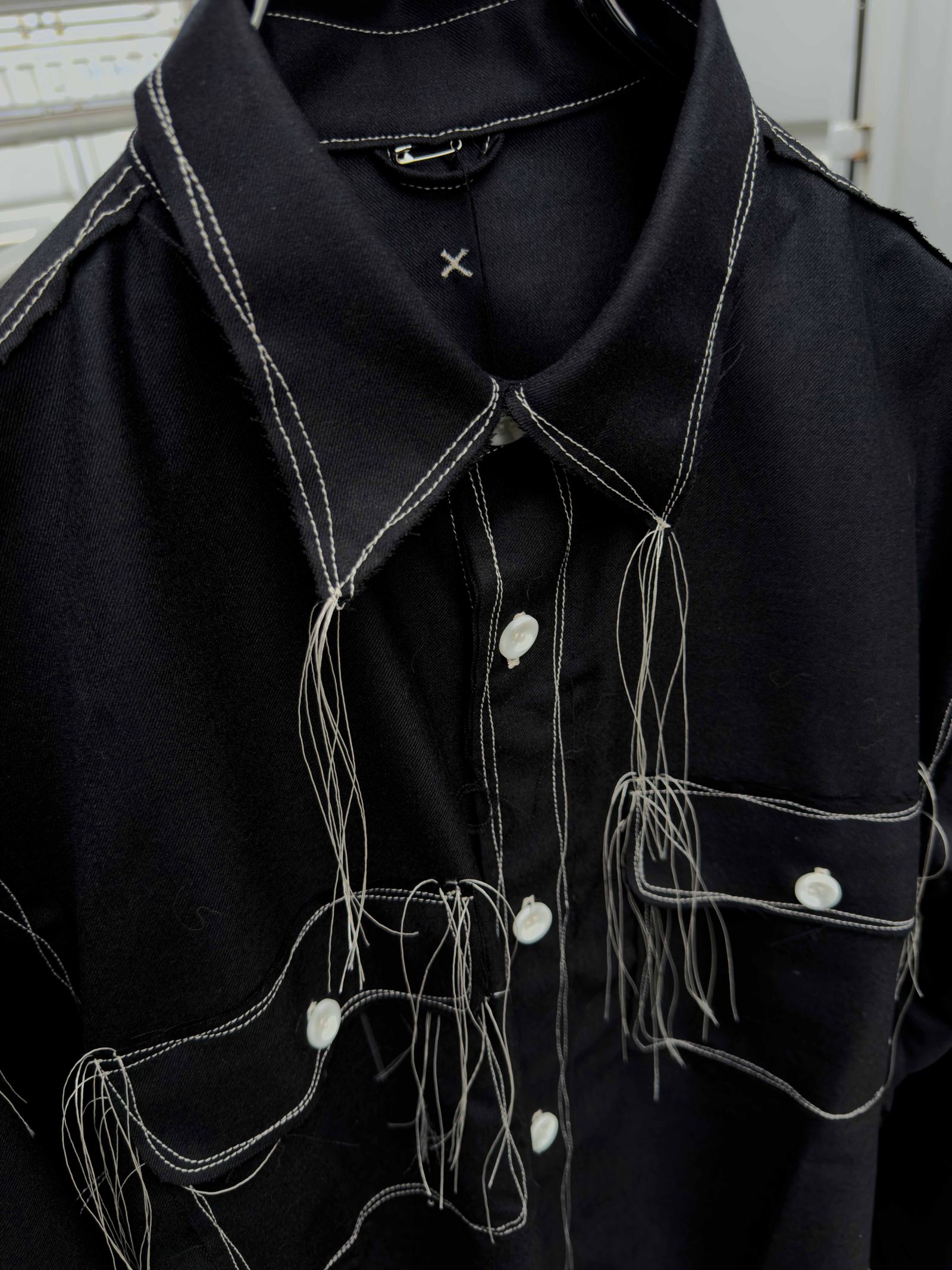 “Washable Super120’s” 60s COLLAR CRAFTSMAN SHIRT / Black