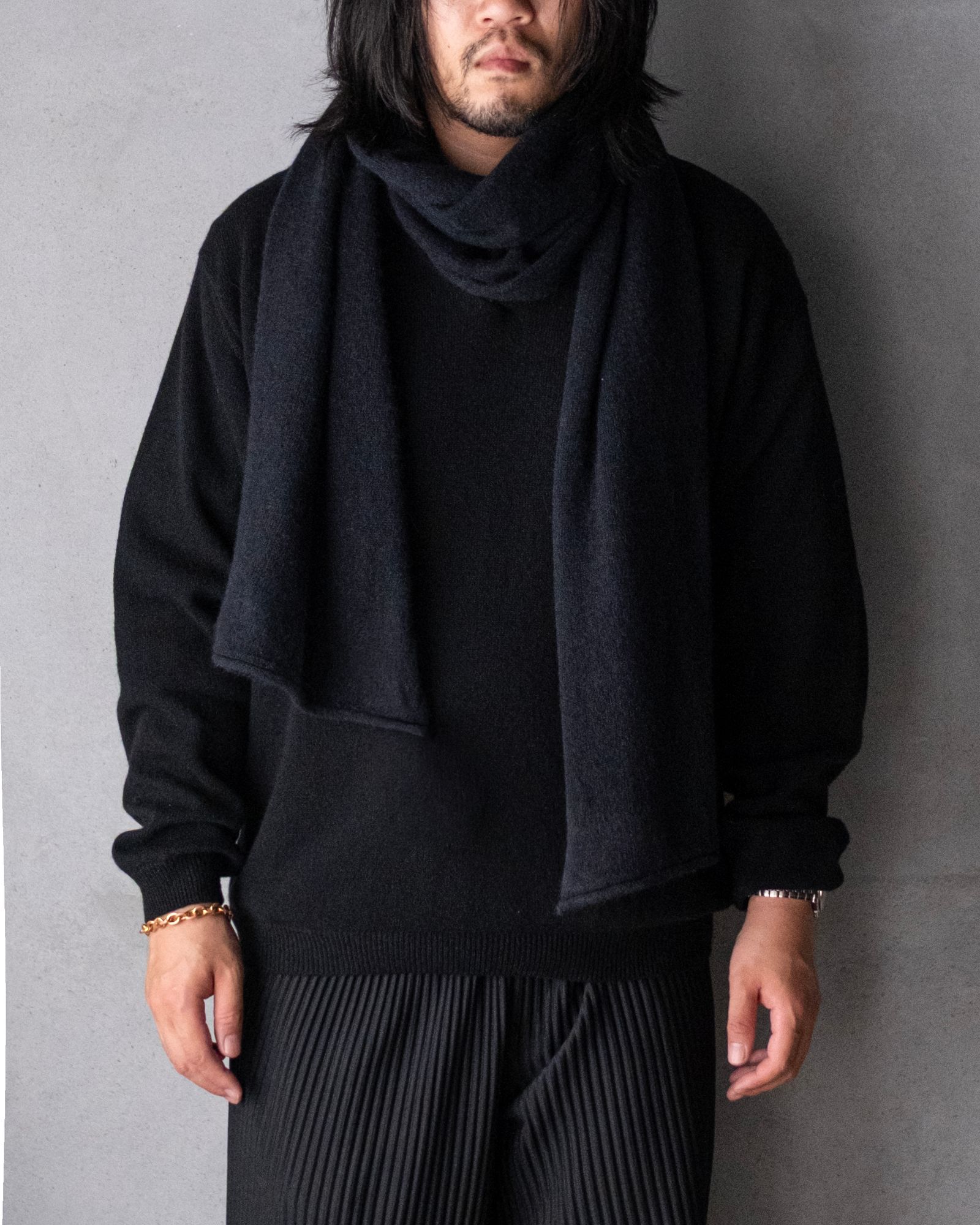 Baby Alpaca Muffler / Black