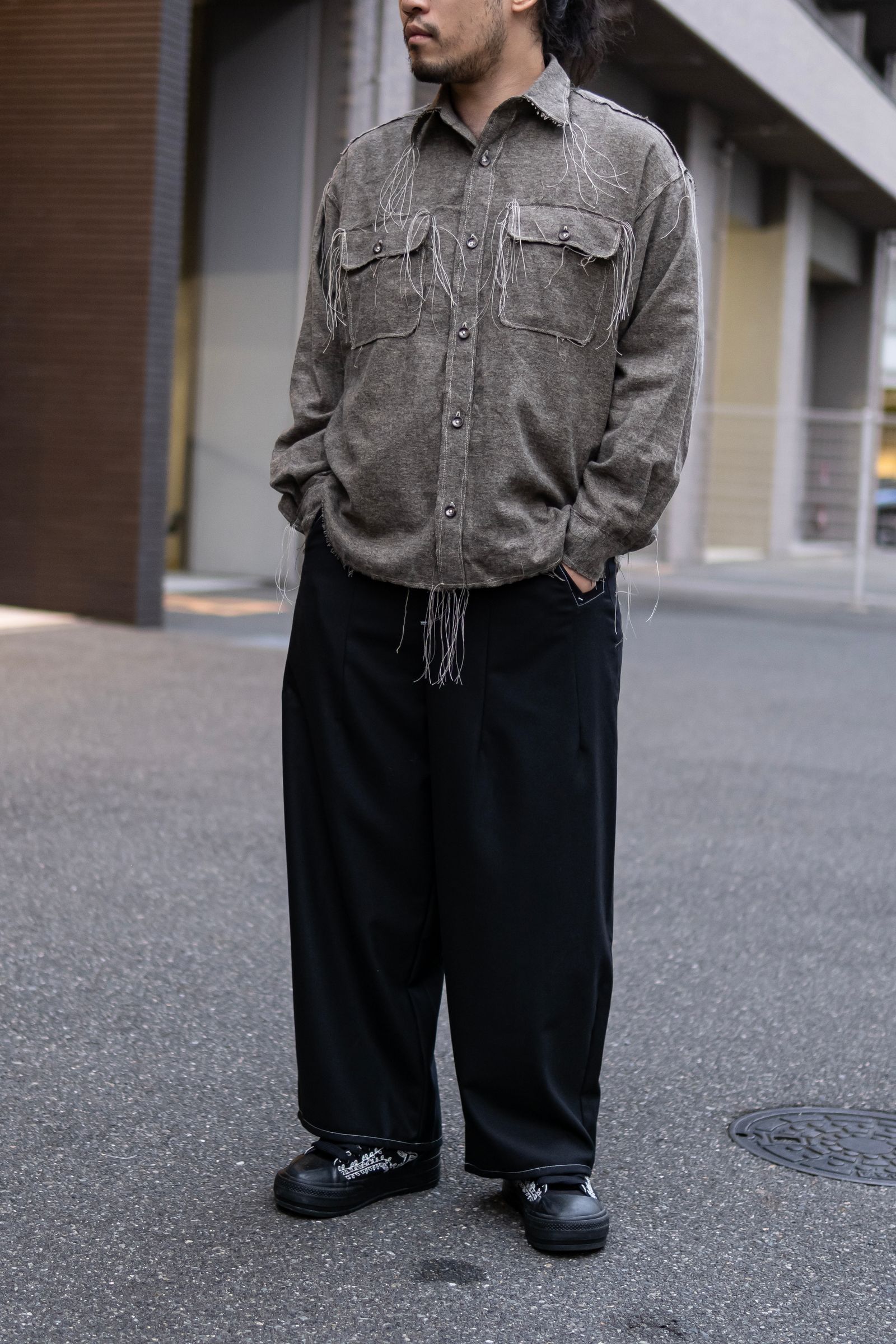 60s COLLAR CRAFTSMAN SHIRT / KHAKI