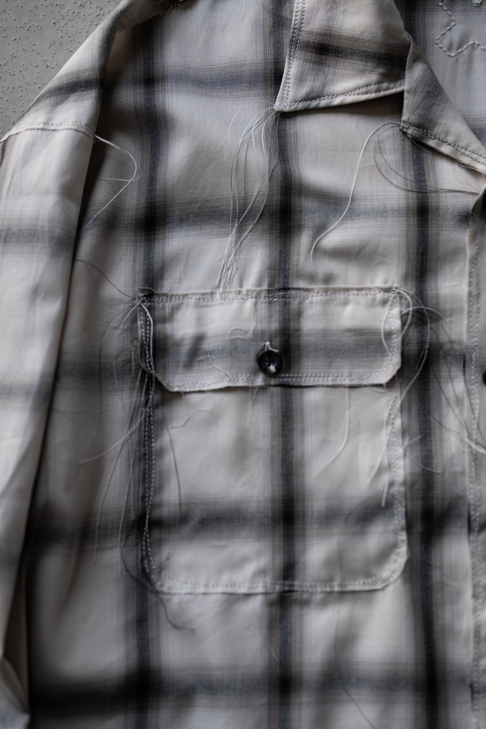Cotton Ombre 50s Collar Craftsman Shirt / Beige
