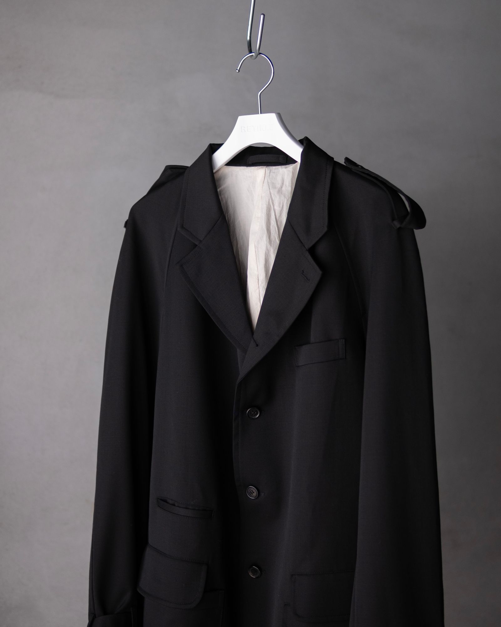 Raglan Long Jacket / Black