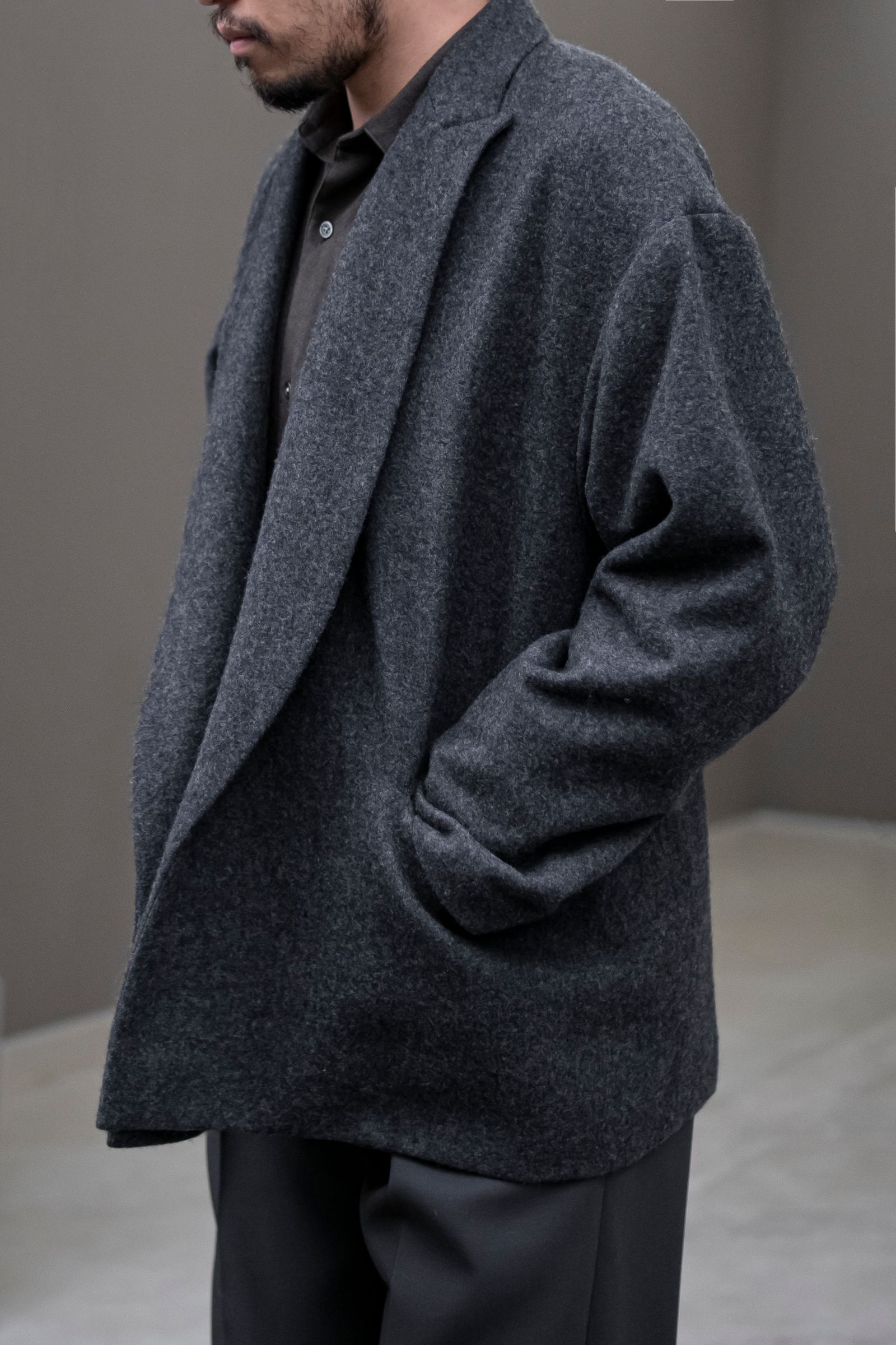 Blanc YM - Cashmere wool unconstructed JKT / Gray | Retikle Online