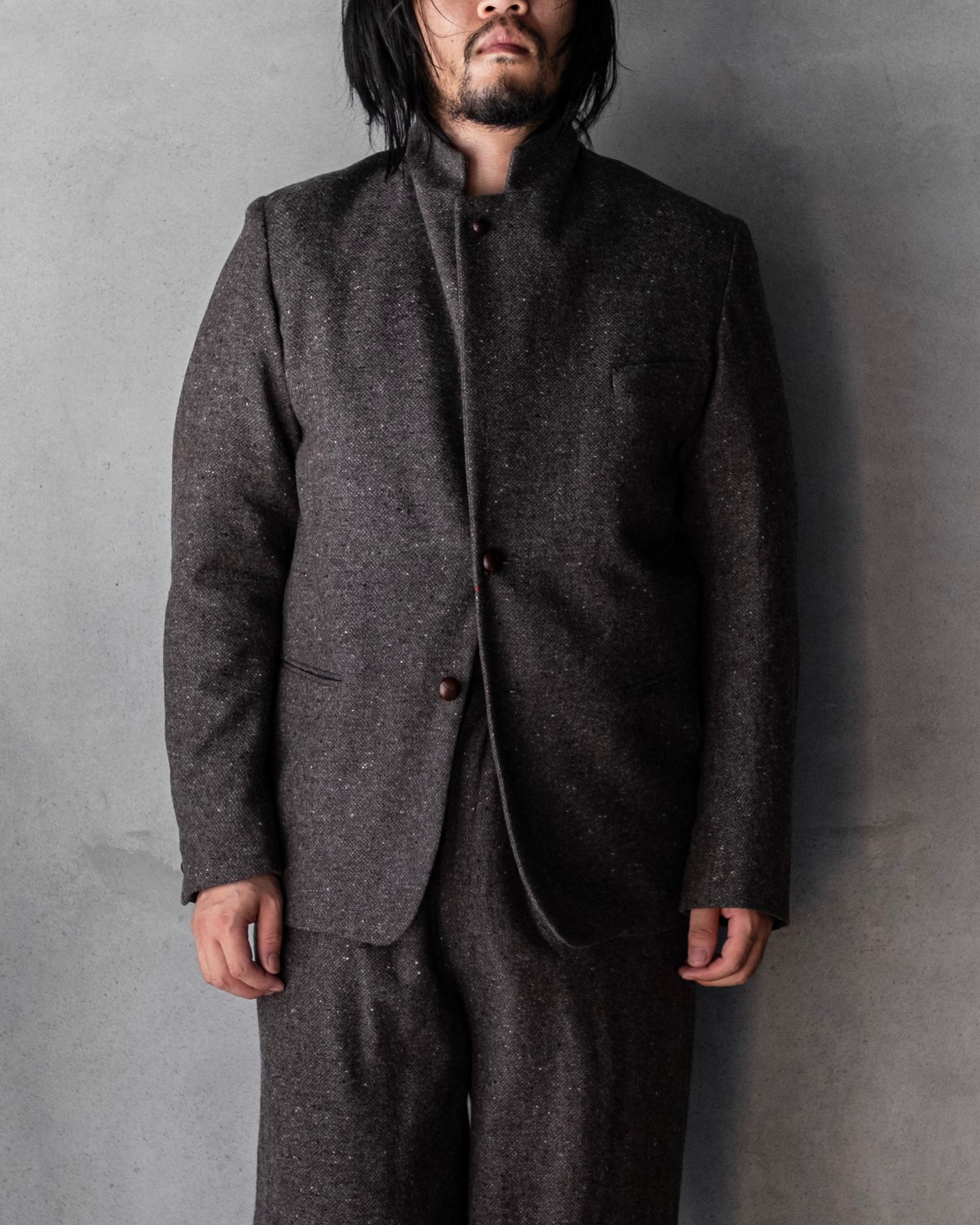 SINGLE-BREASTED 2BUTTON COMFORT-FIT LINED JACKET / MOCHA GREY