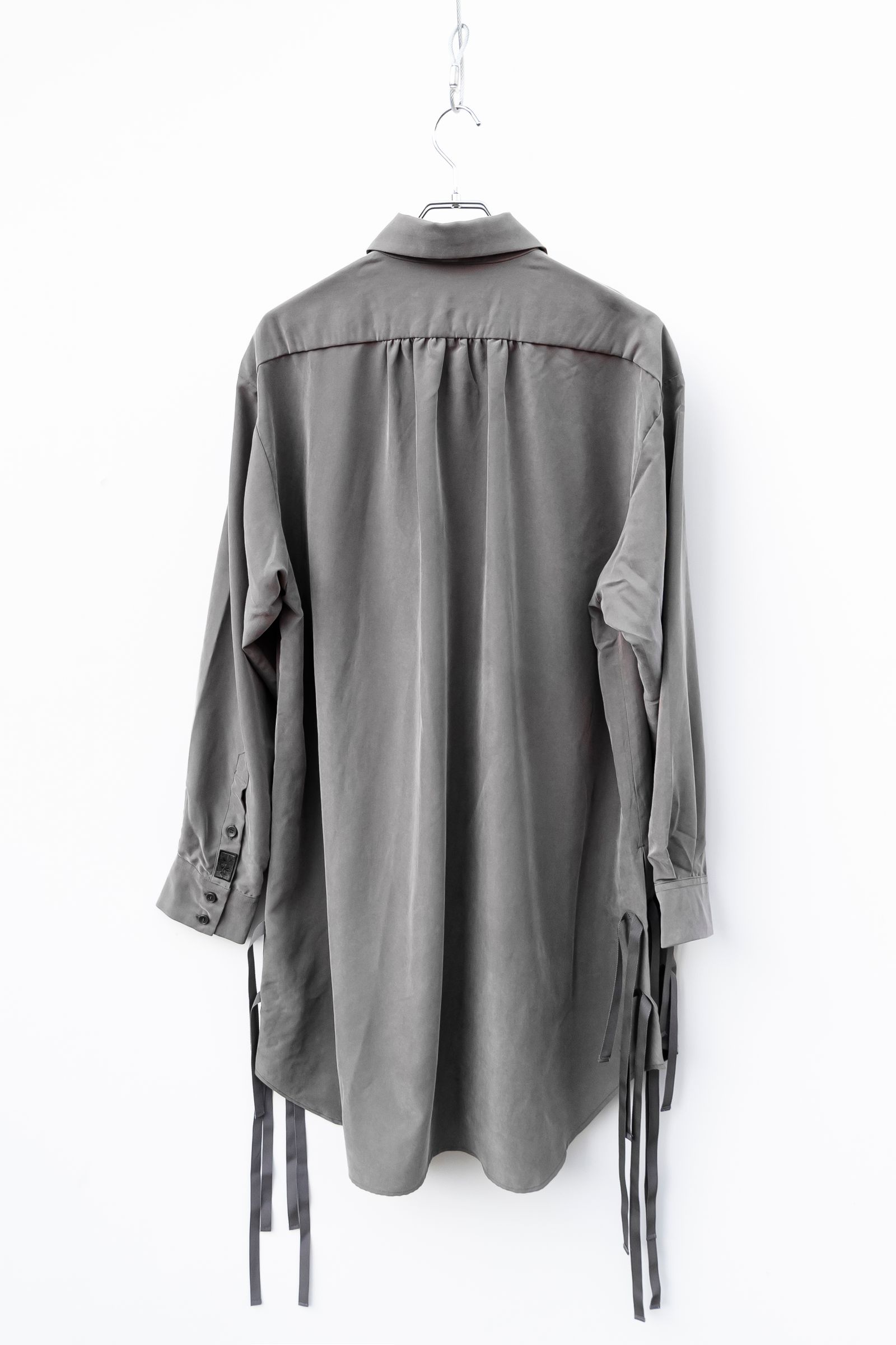 meagratia - ribbon long shirt / GRAY | Retikle Online Store