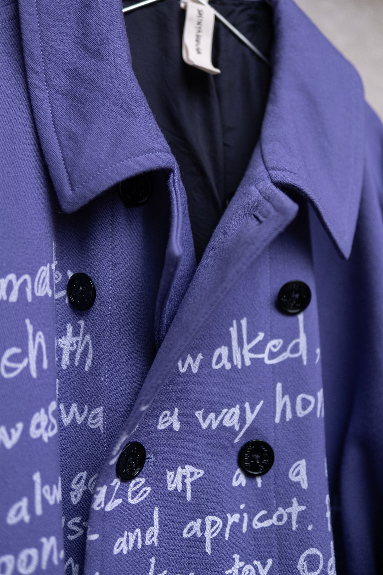 LONG TORSO COAL MINER WITH WORDS / AUBERGINE BLUE