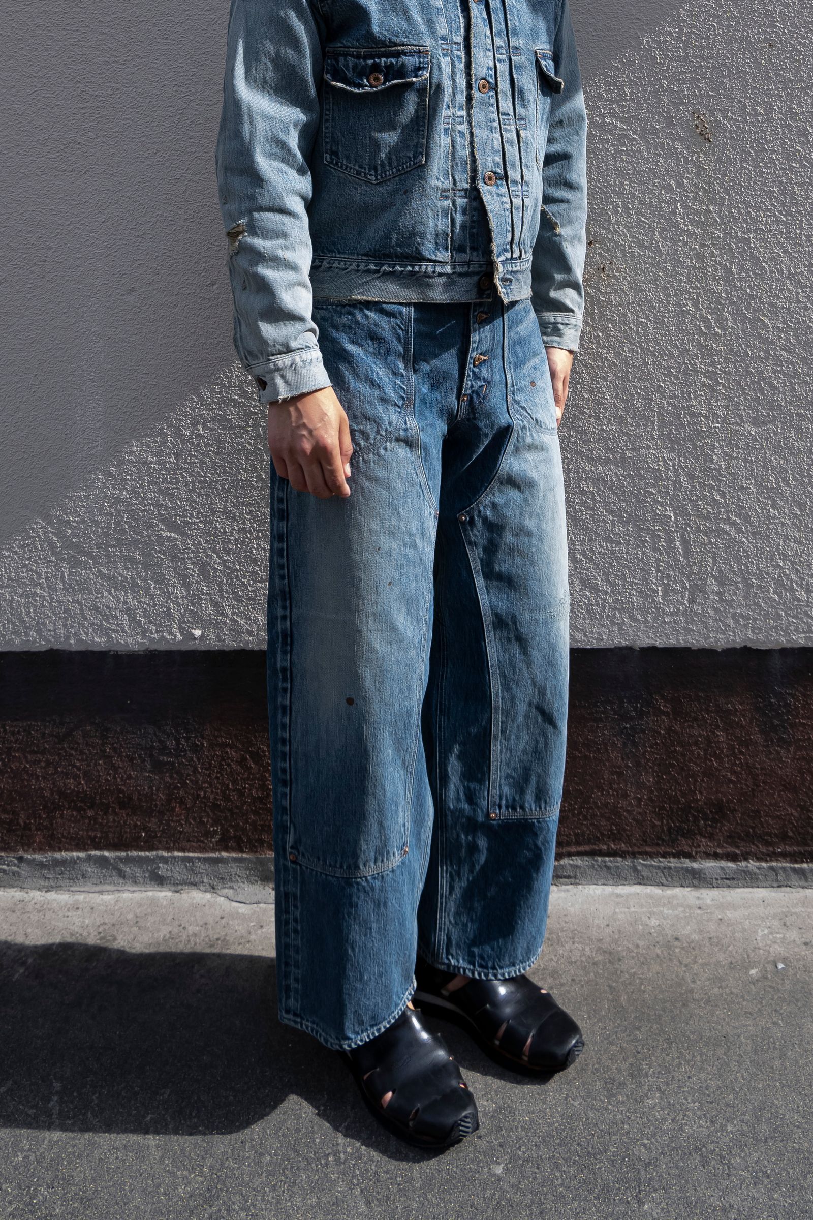 SUGARHILL - 【SUGARHILL×UNUSED】FADED DOUBLE KNEE DENIM PANTS