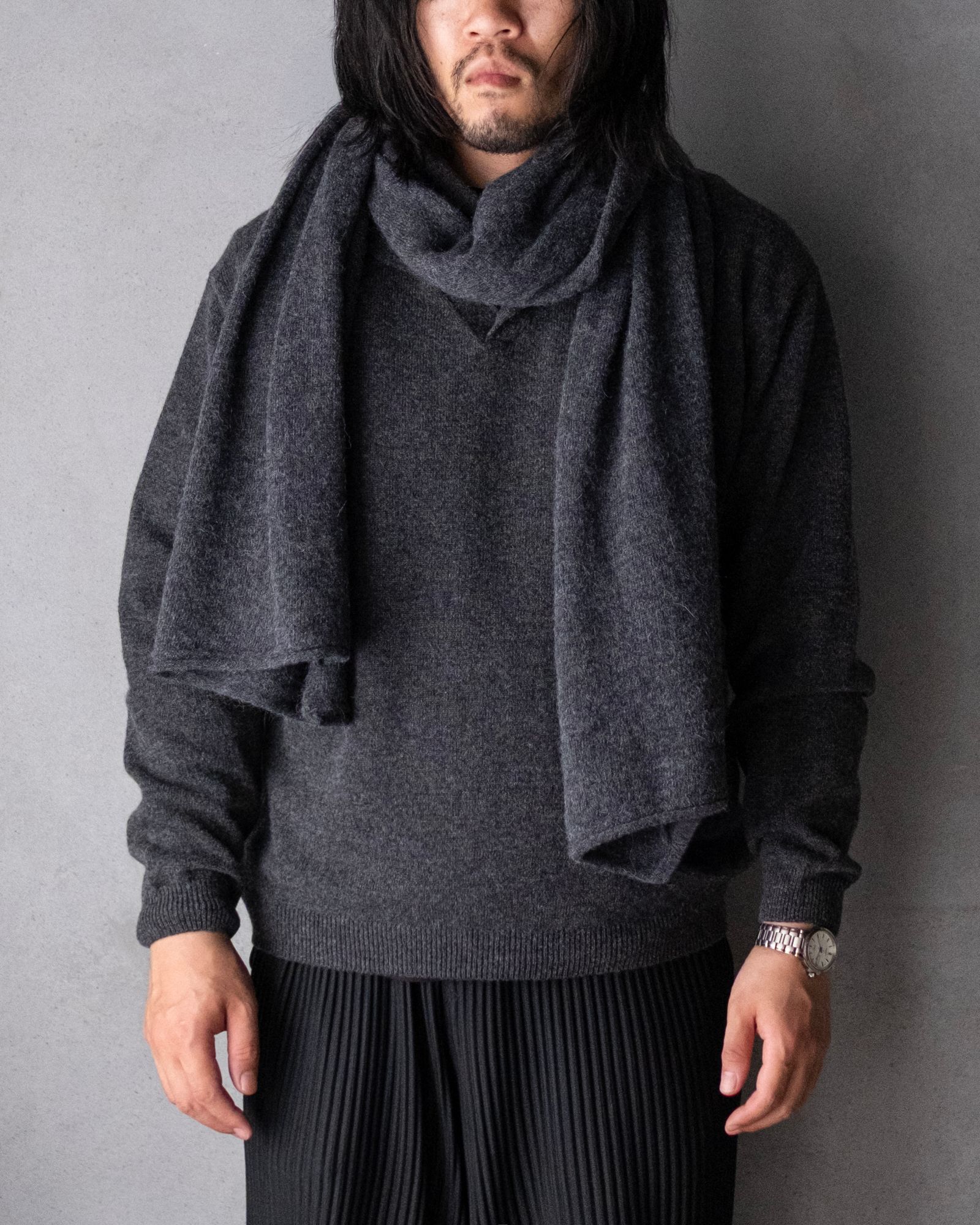 Baby Alpaca Muffler / Gray