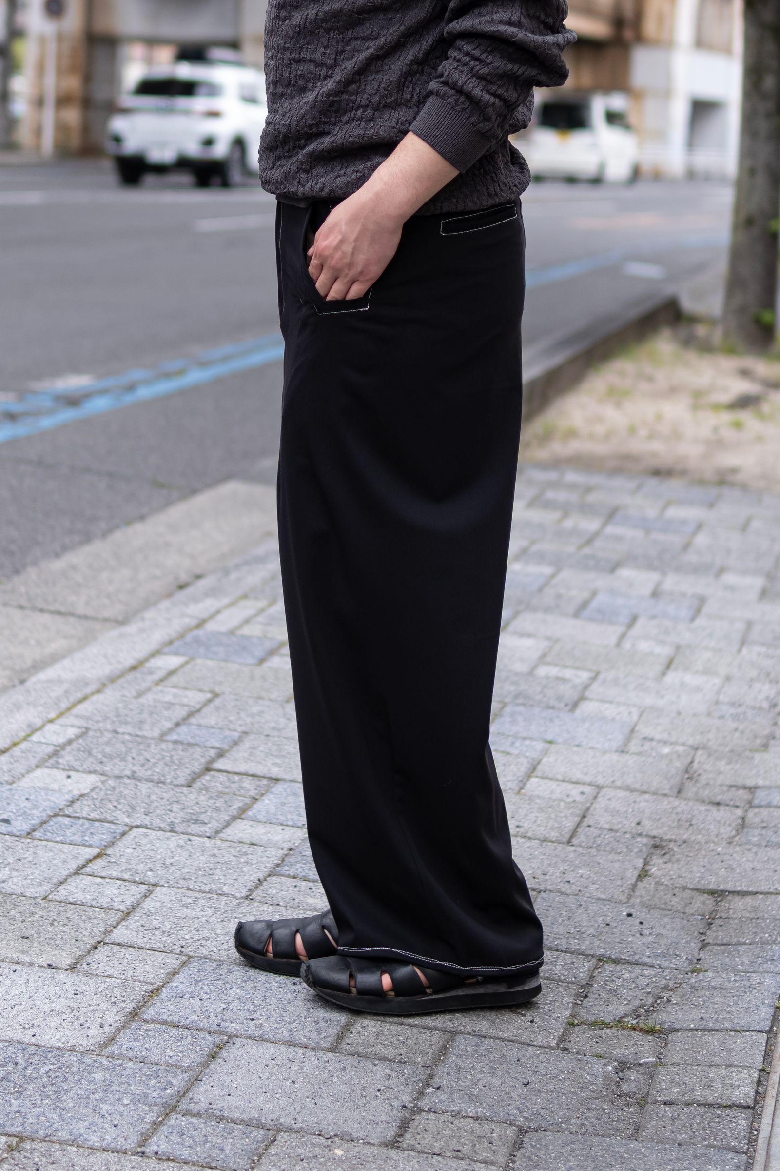 50/2 Silo Compact Gaba Wide Ceremony MC Trousers / Black