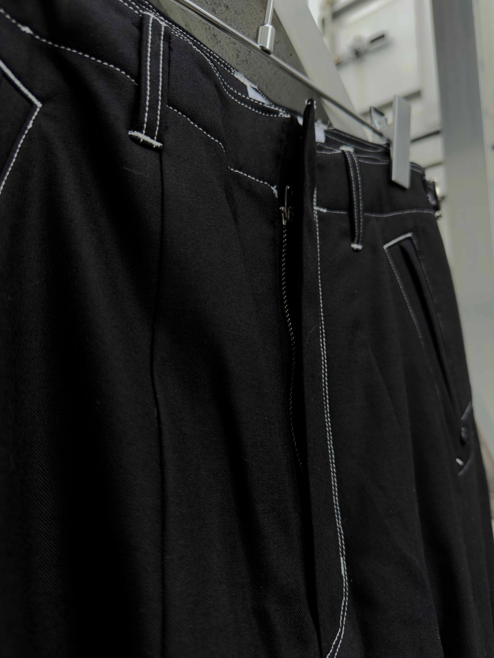 “Washable Super120’s” WIDE CEREMONY “MC” TROUSERS / Black