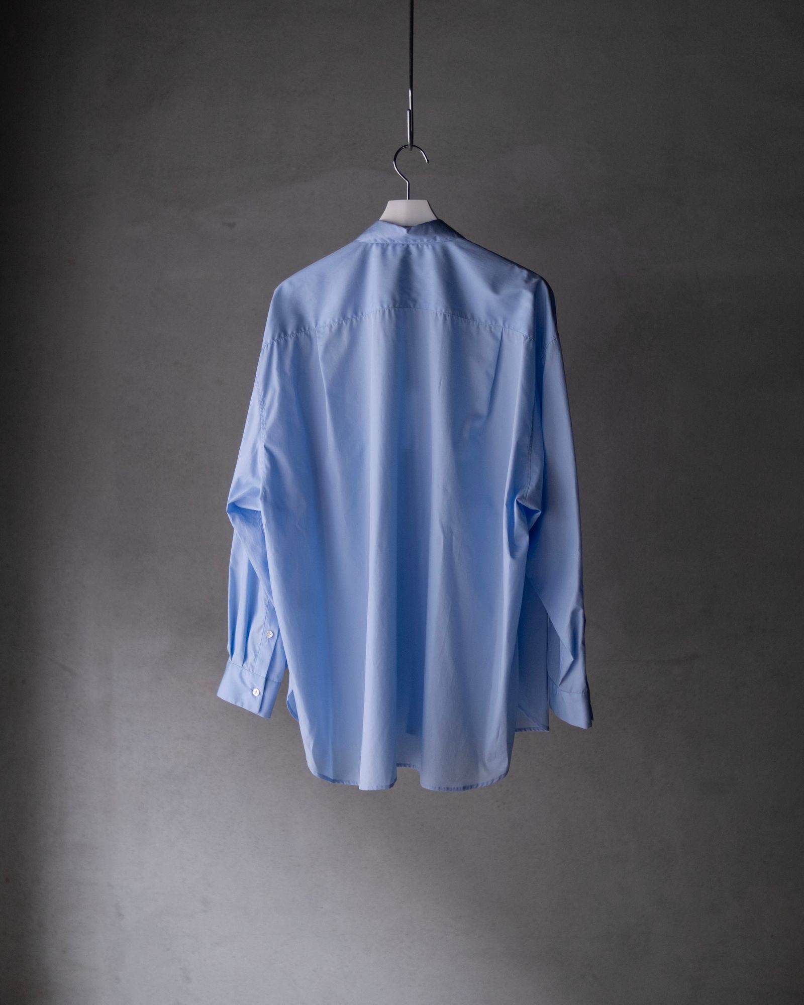 Broad Cotton Wide Shirts / Sax Blue