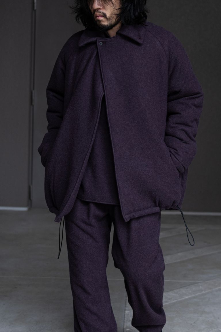 Blanc YM - Cashmere Padded Coat / Purple | Retikle Online Store