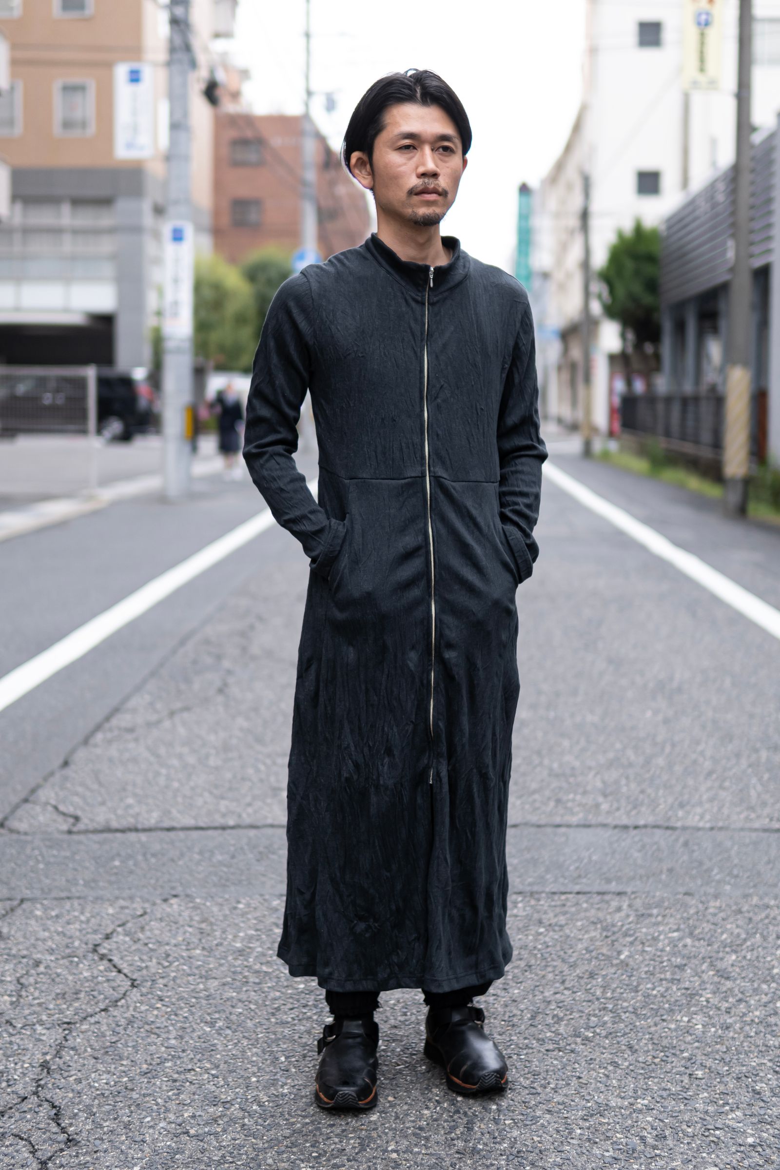 Ryoyu zipup onepiece / Black