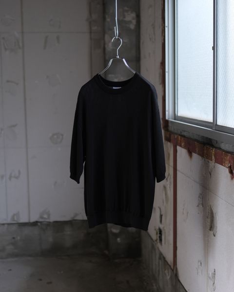 Wide knit T-Shirt / Black