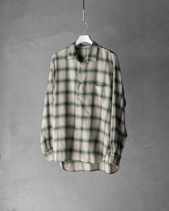 OPEN COLLAR SHIRT / GREEN OMBRE CHECK