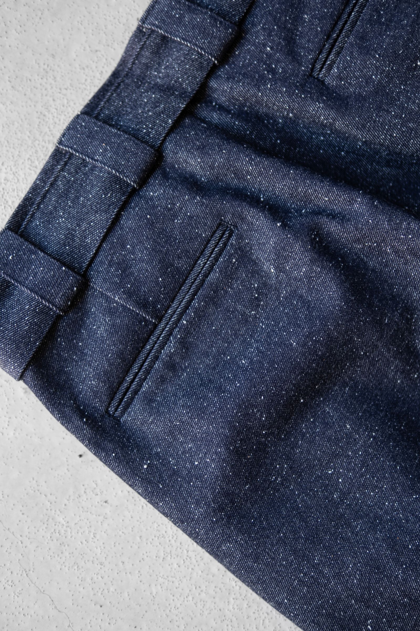 Silk Denim Wide Pants / Navy