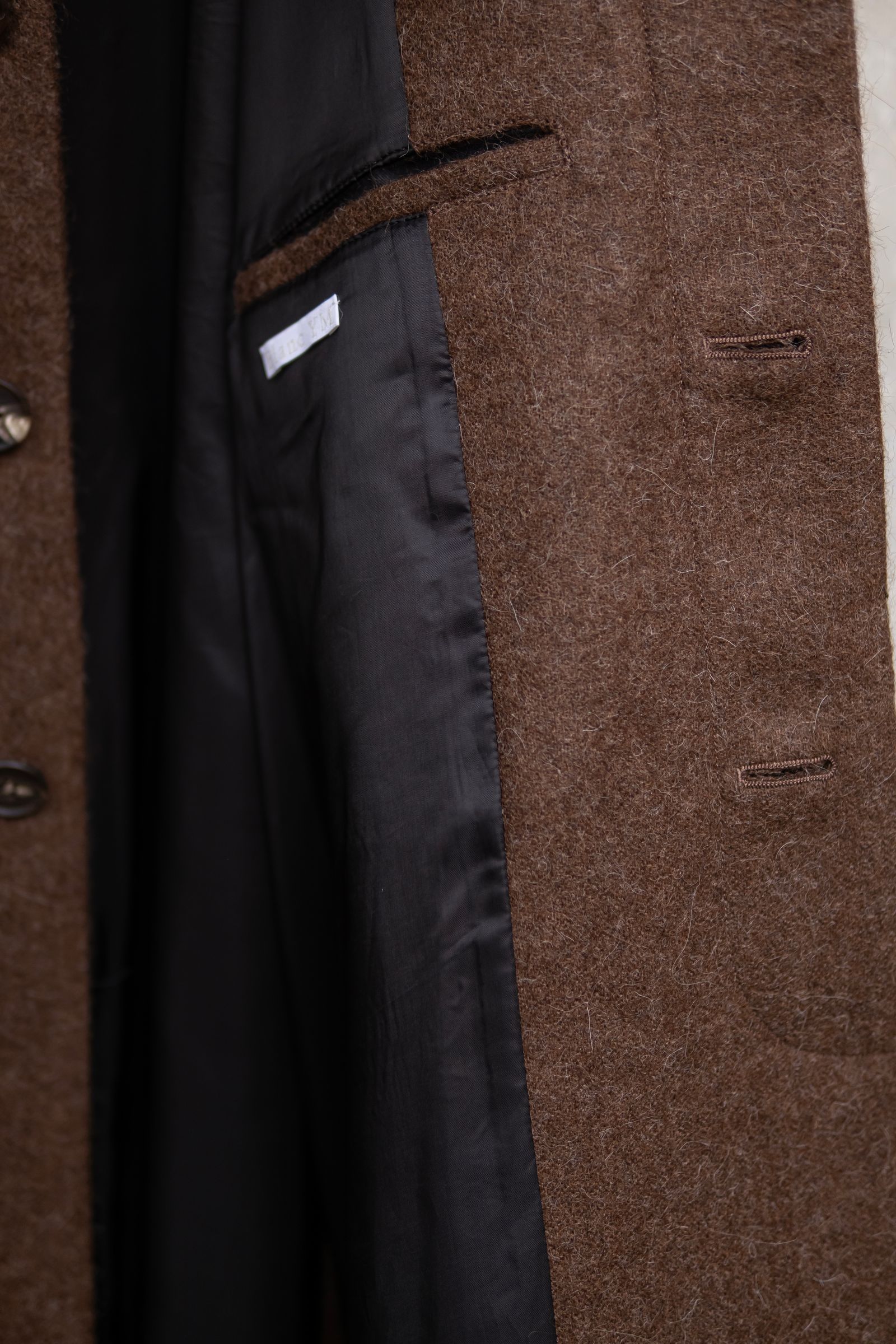 ALPACA OVERSIZE BALMACAN COAT / Natural Brown