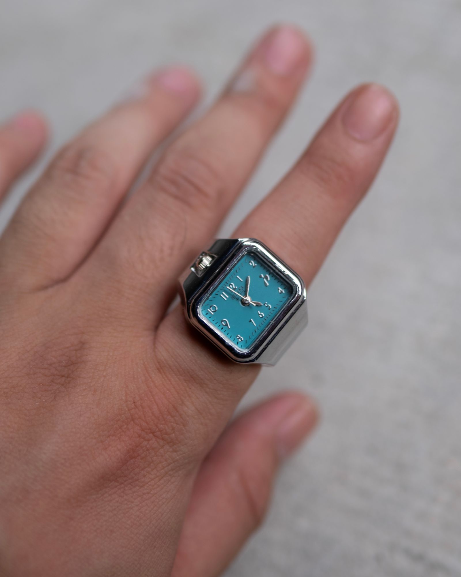 E/W Ring Watch / Silver/T-Blue
