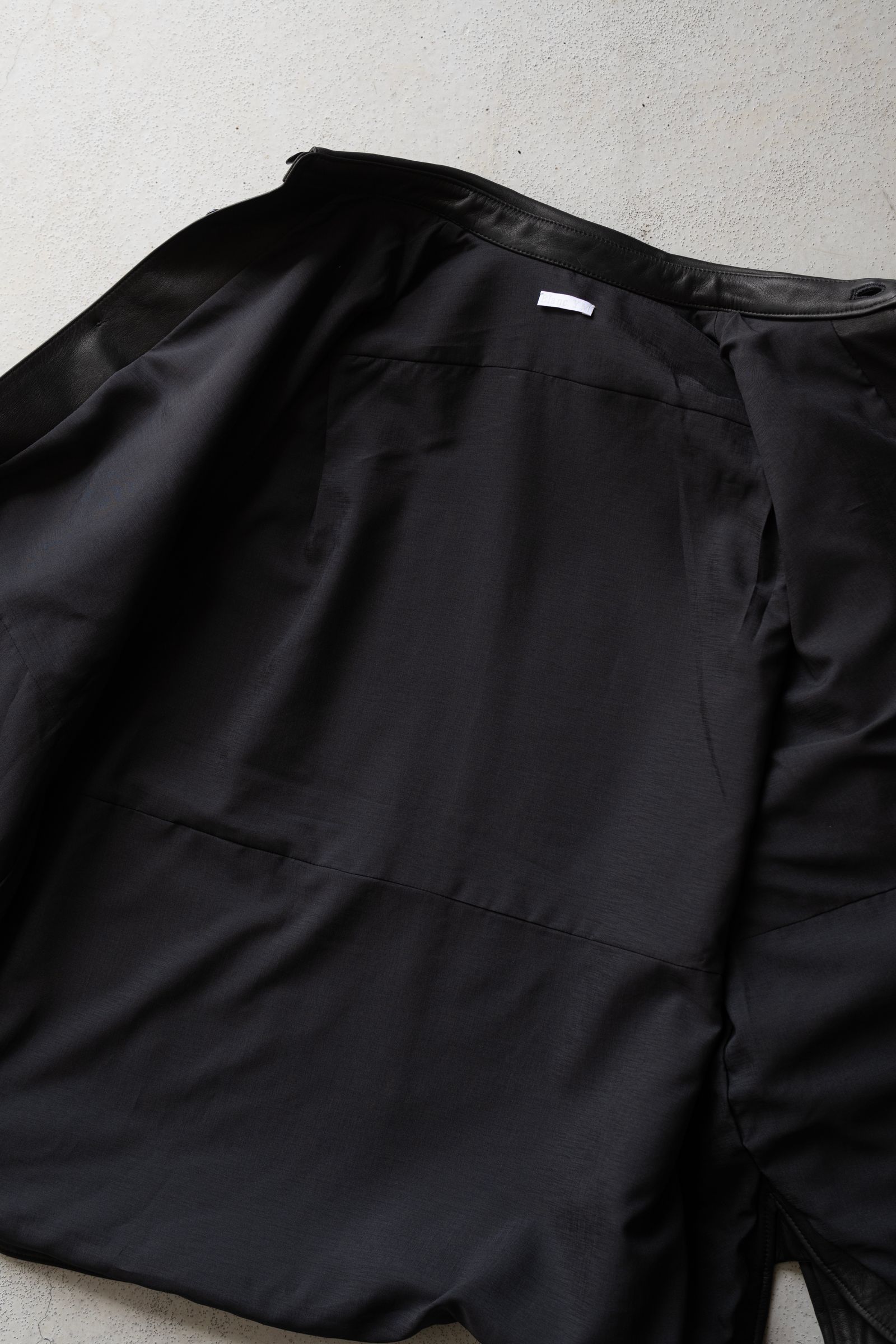 Leather Wide Shirt / Black