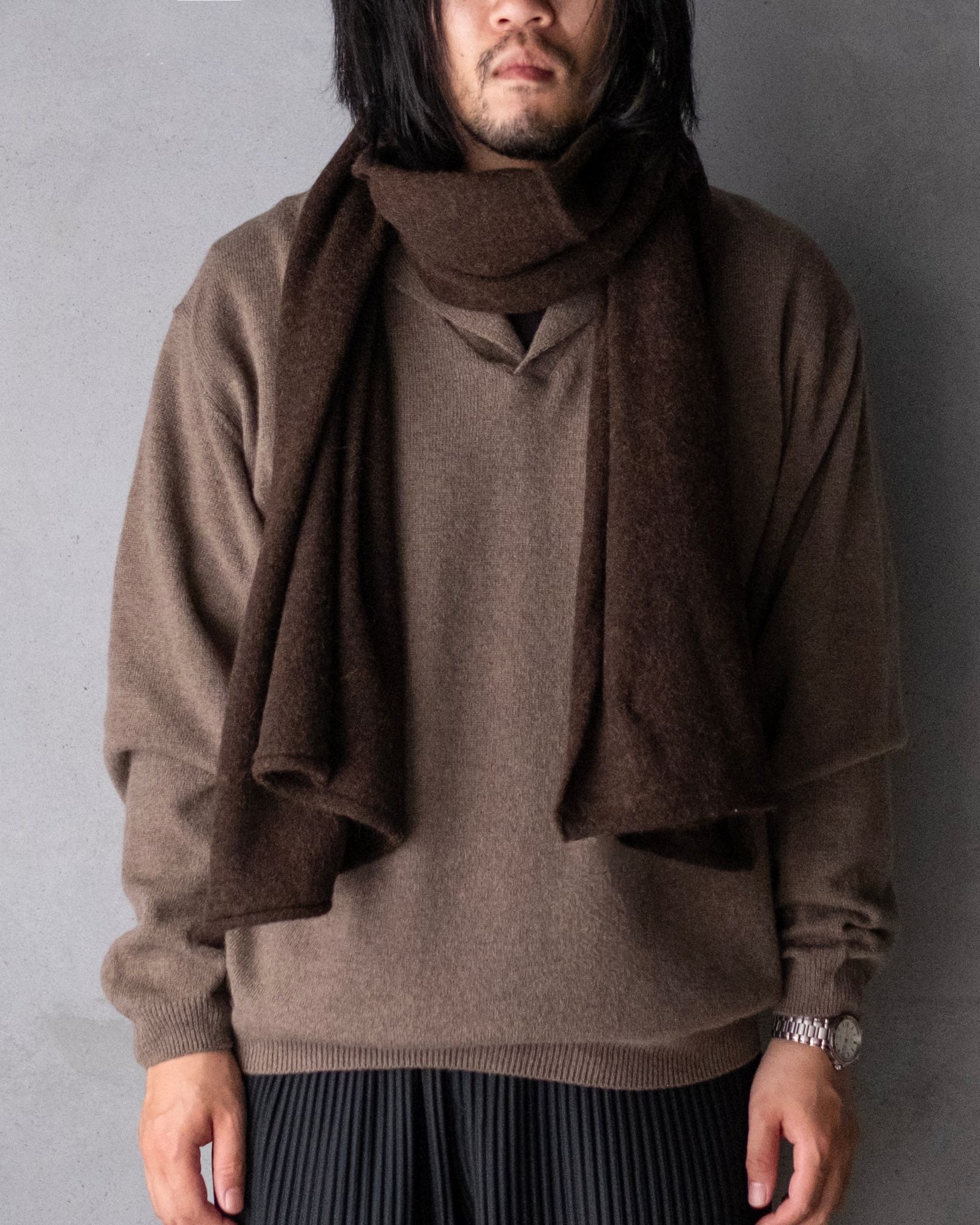 Baby Alpaca Muffler / Deep Brown