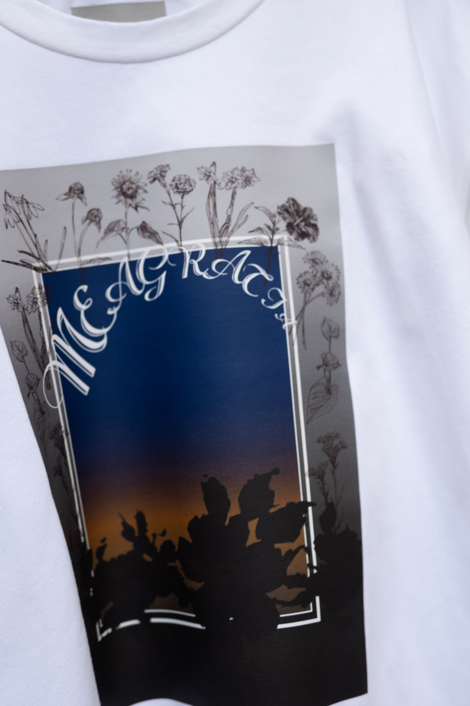Print L/S Tee / Wht