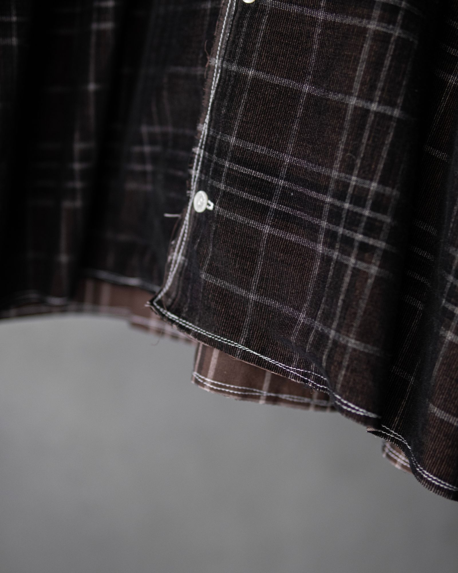 21W Yarn-Dyed Check Corduroy 50s Craftsman Shirt / Black
