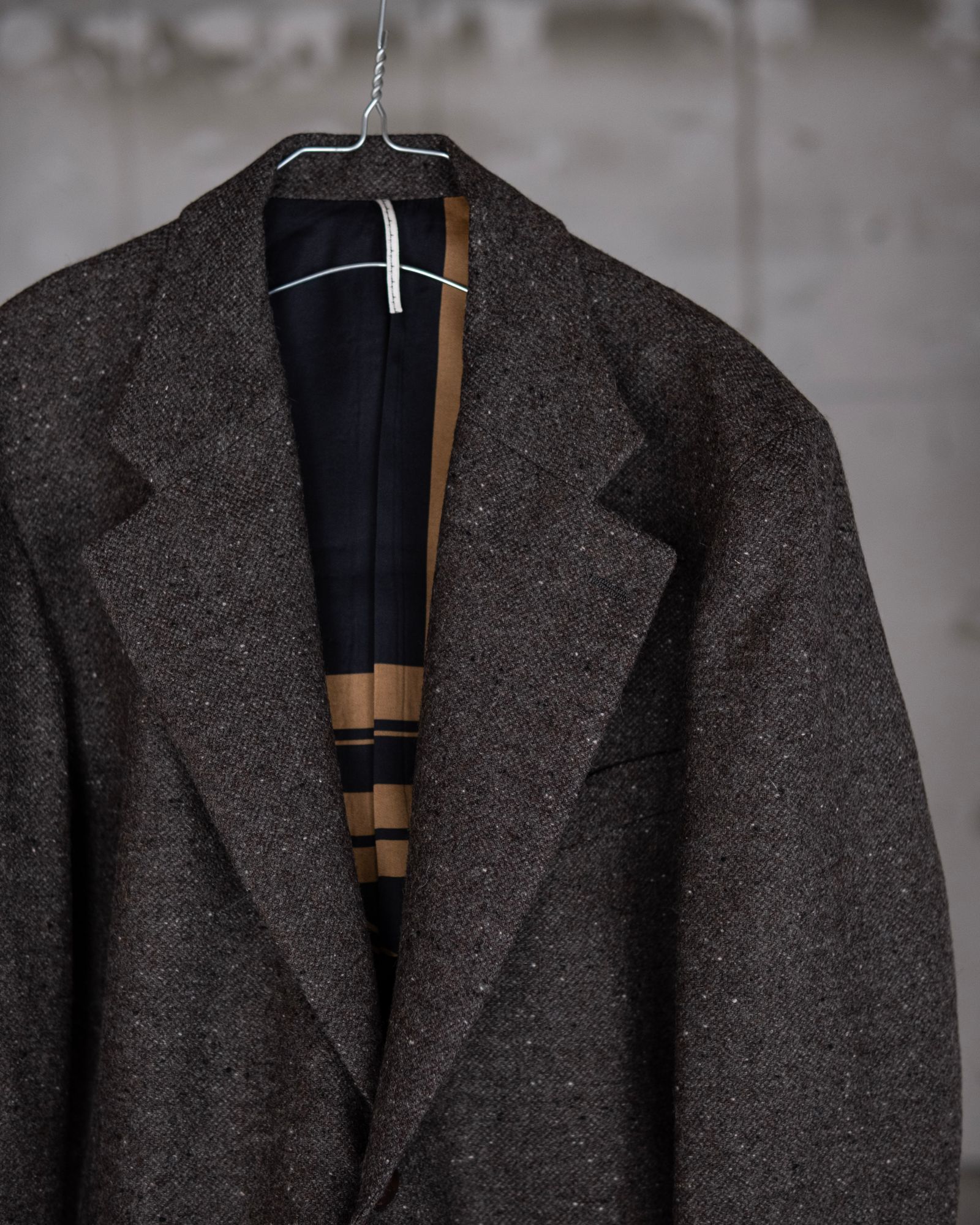 SINGLE-BREASTED 2BUTTON COMFORT-FIT LINED JACKET / MOCHA GREY