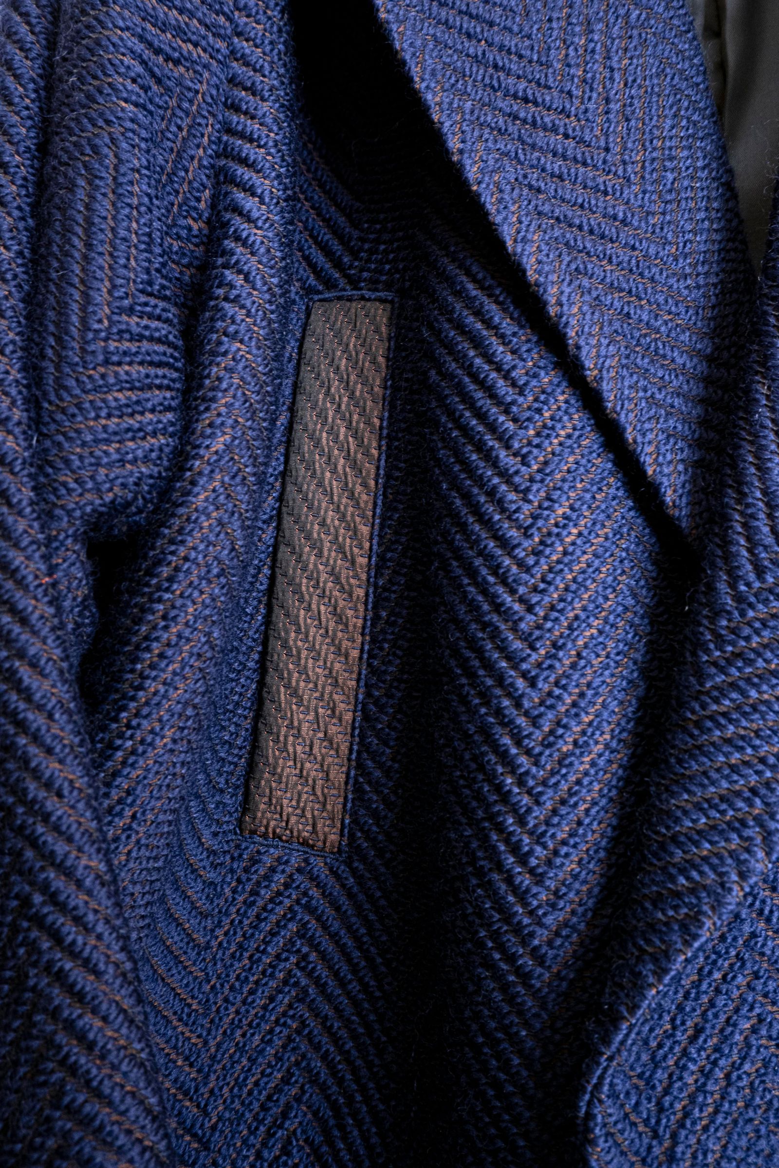 Wool Herringbone Chester Coat / ウールヘリンボーンチェスターコート - ROYAL BLUE