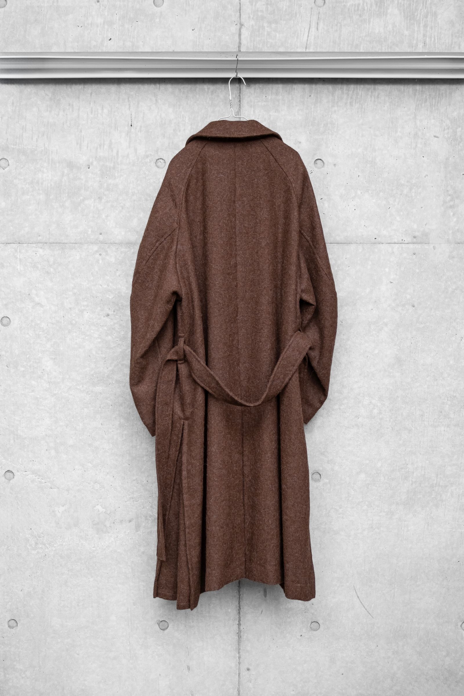 ALPACA OVERSIZE BALMACAN COAT / Natural Brown