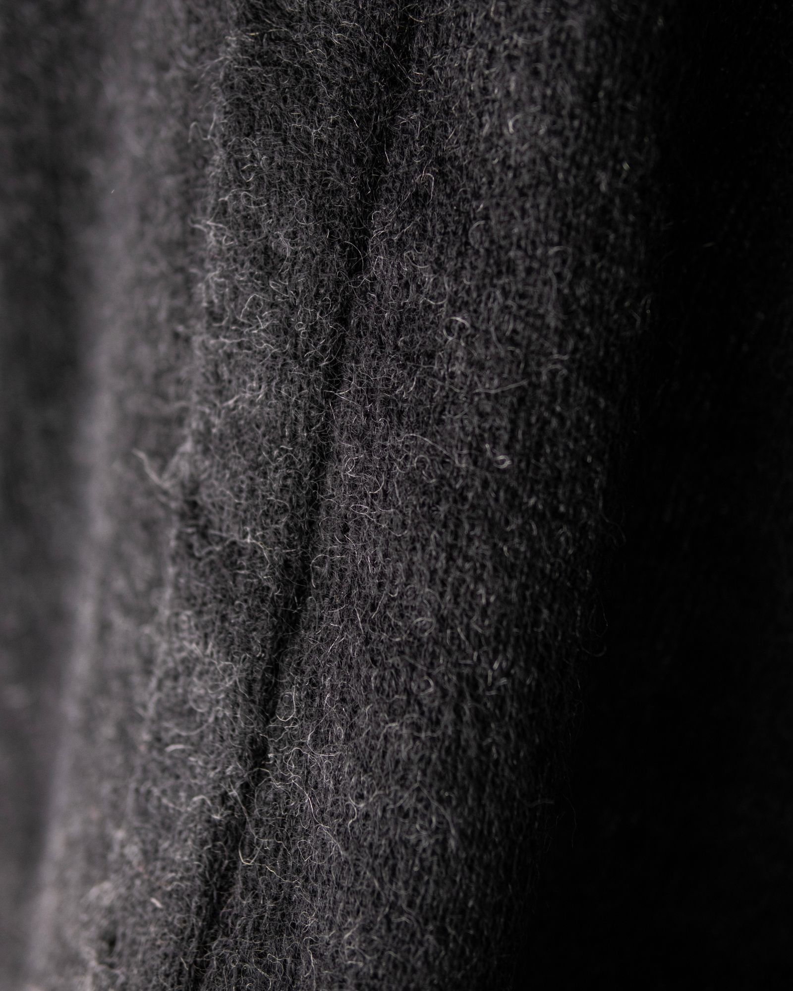 Kid Mohair Knit Shirts / Black