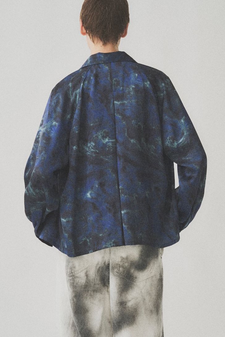 ABSTRACT STONE SHORT JACKET / NAVY