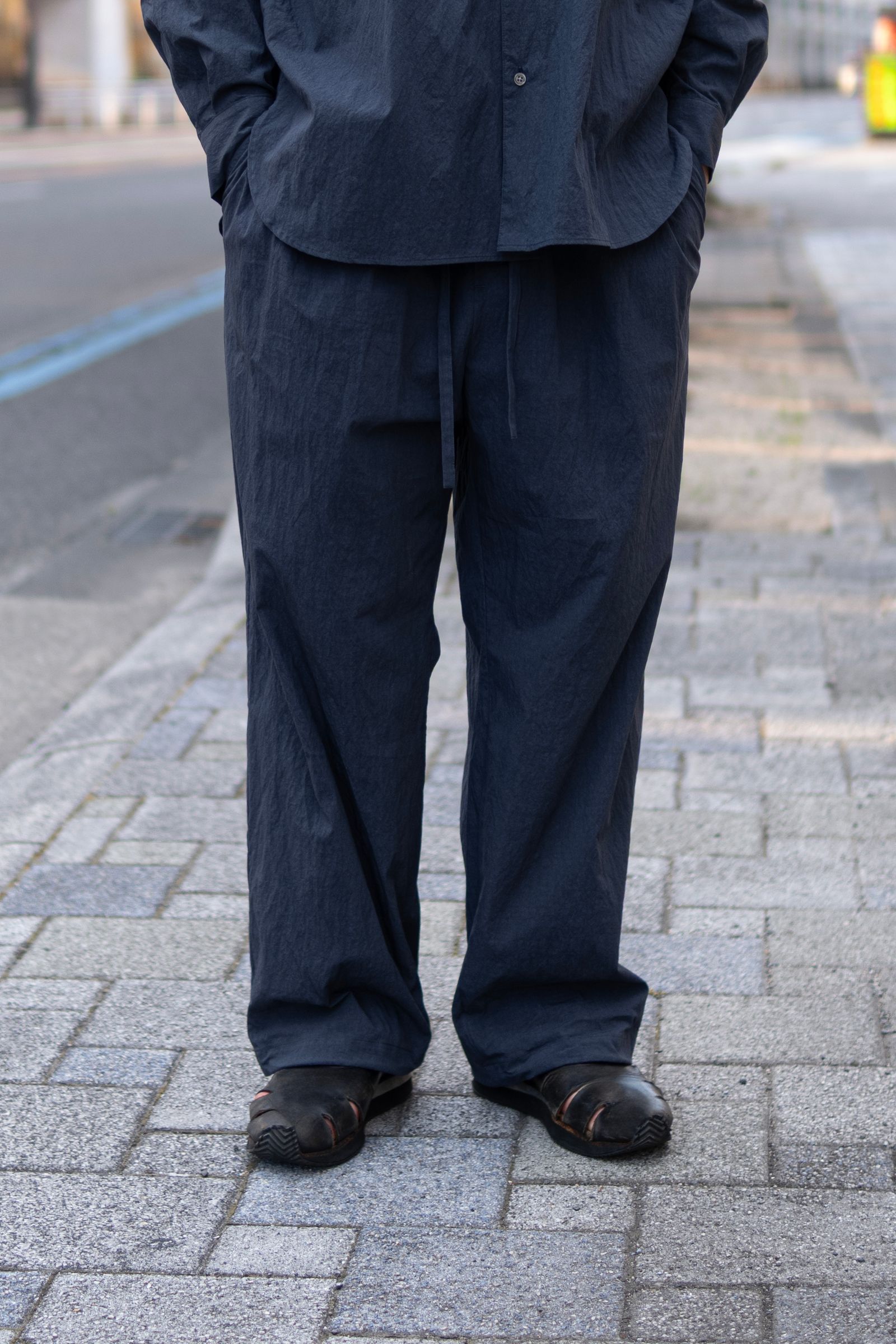 COTTON NYLON BROWSING PANTS / DALL NAVY