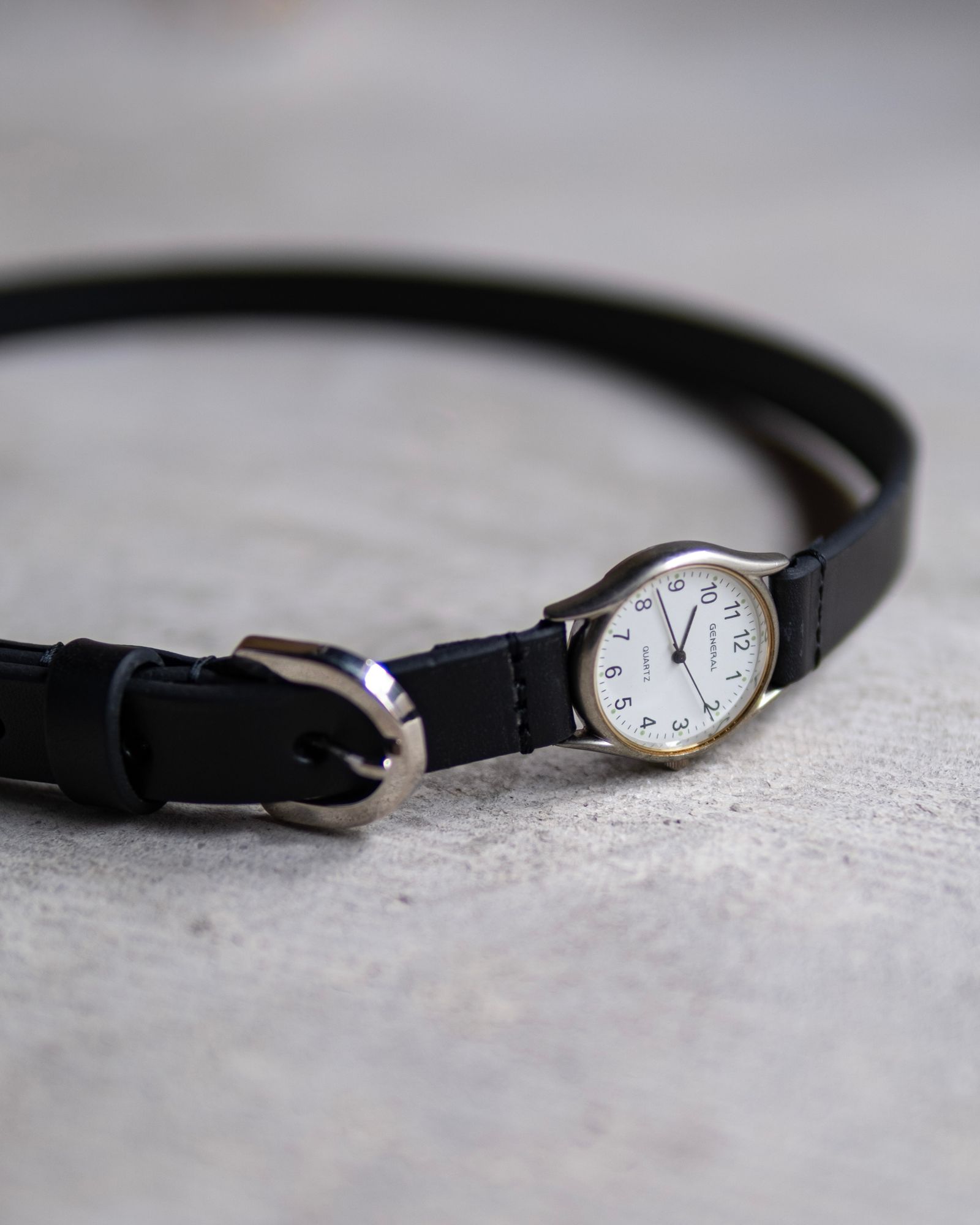 Vintage Watch Belt - Narrow / Black