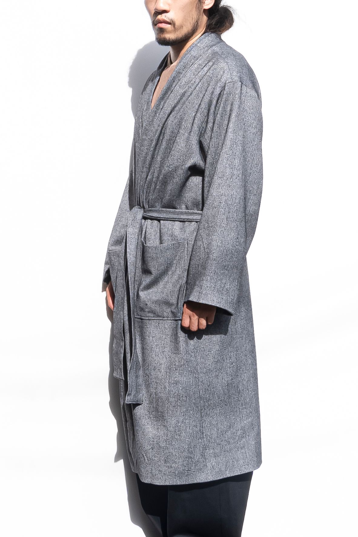 ATHA - CLASSICAL HERRINGBONE NORAGI LONG COAT / GRAY | Retikle