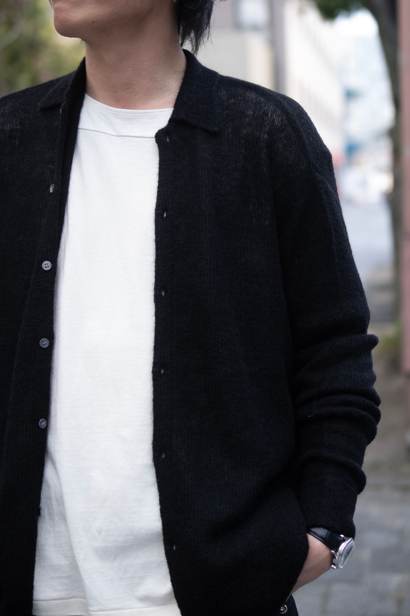 NOTHING SPECIAL KNITTED SHIRT / DAWN BLACK