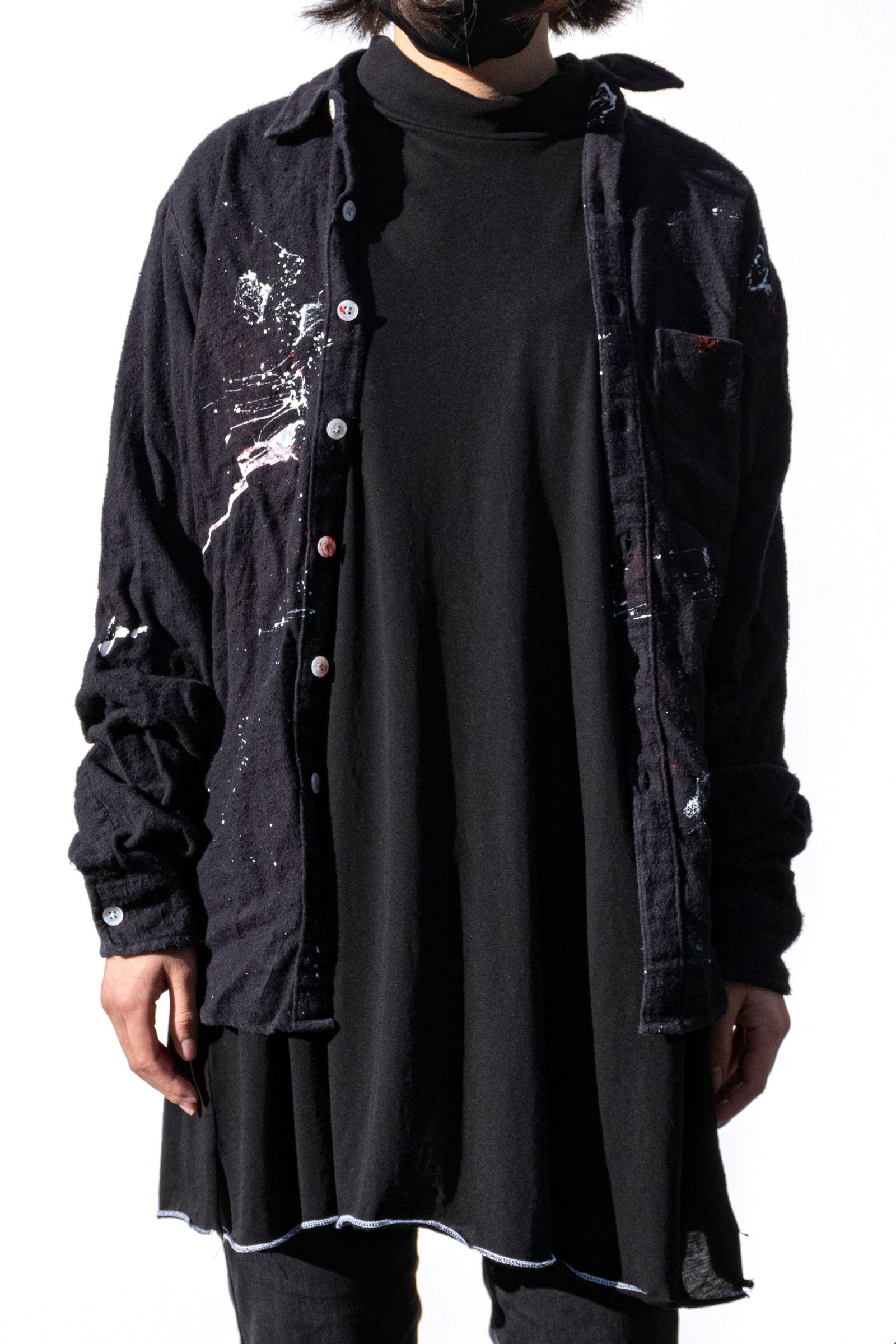 Remake Paint Black Shirts / リメイクペイントシャツ
