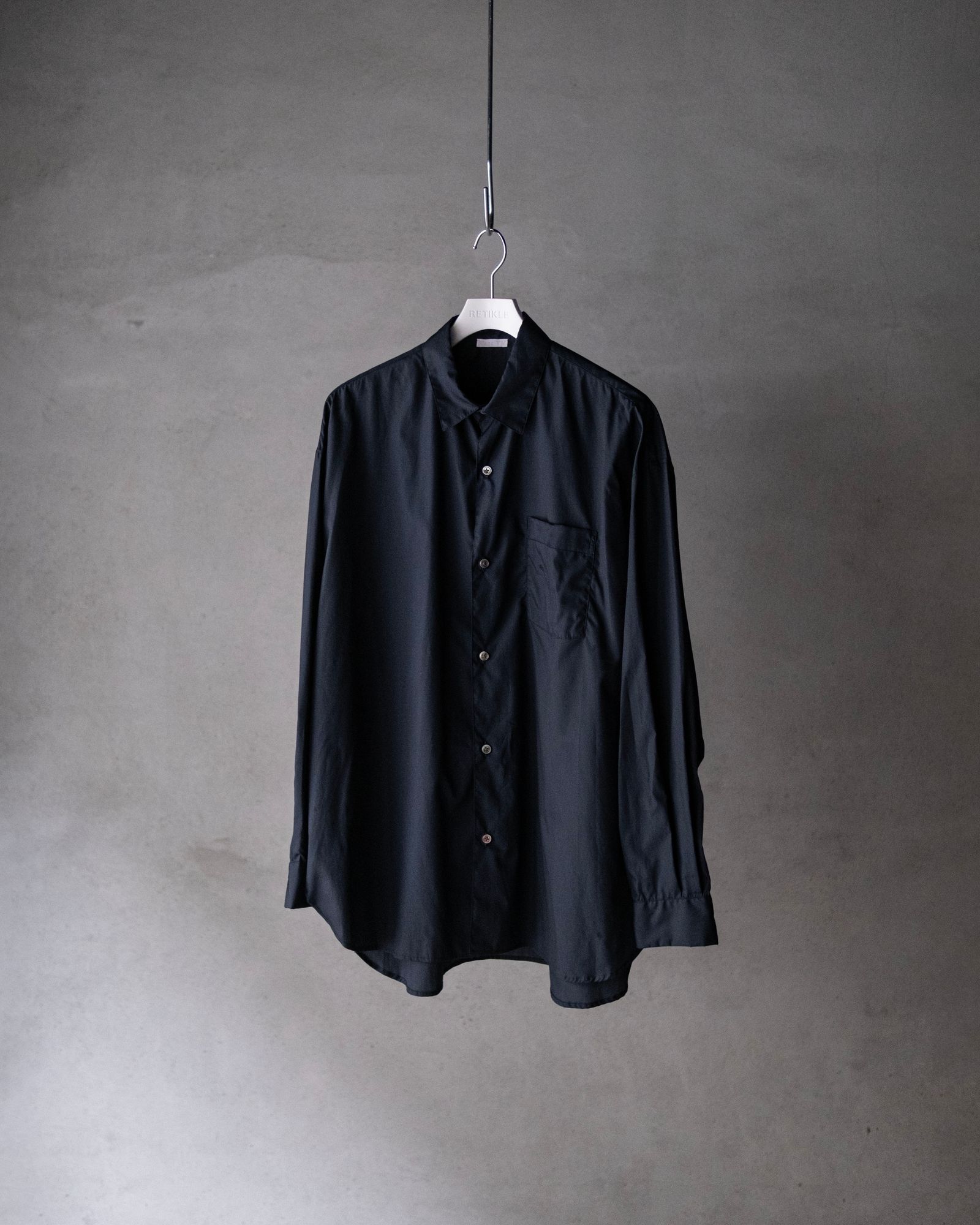 Broad Cotton Wide Shirts / Navy