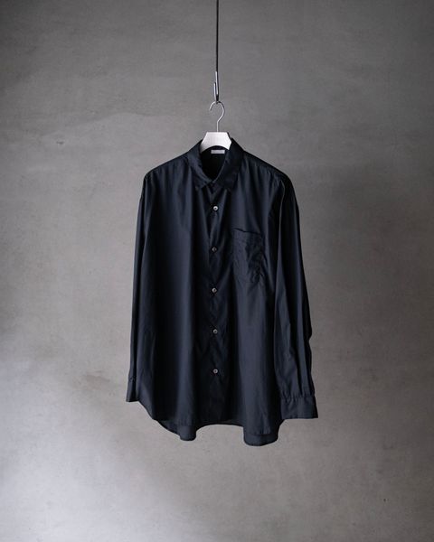 Broad Cotton Wide Shirts / Navy