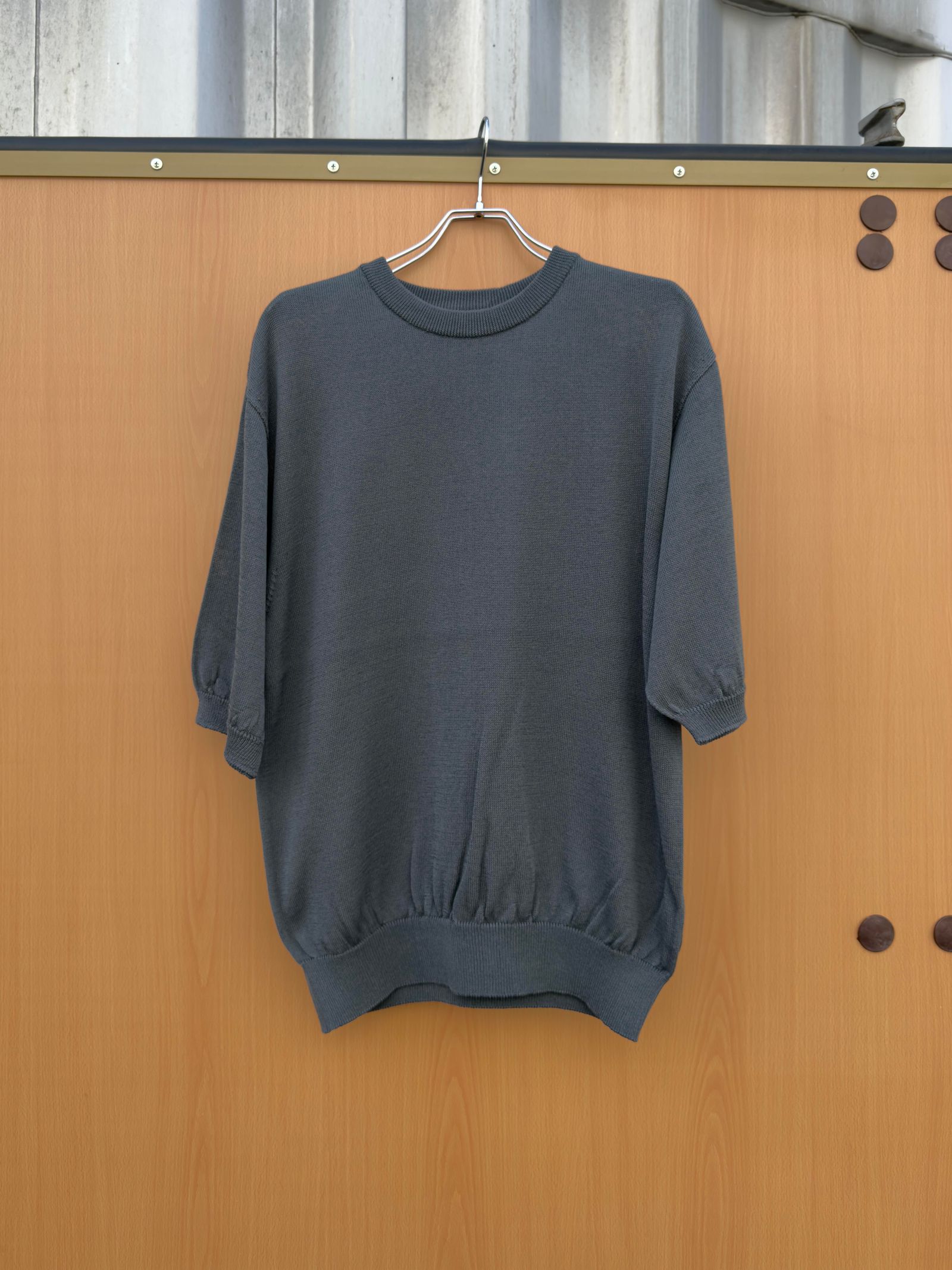 Wide knit T-Shirt / Gray